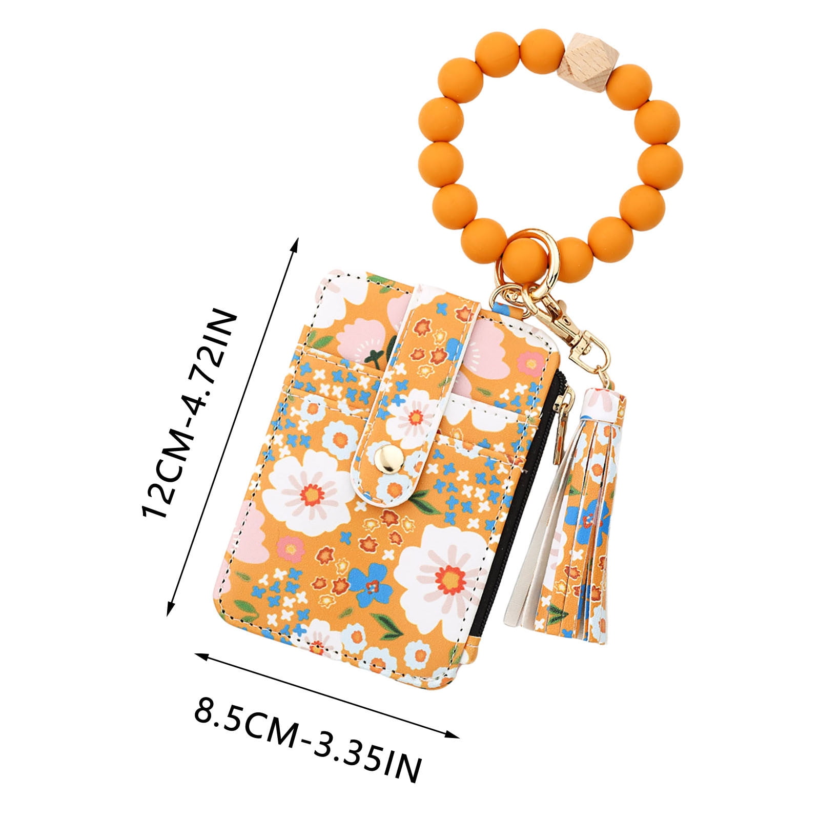 PALIFEUR Wallet Women, Wallet Keychain Wristlet for Women, Slim Credit Card Holder Wallet, Fashion Tassel Keychain Bangle Key Ring Purse for Women ( 18 Kinds of Prints Wallets) D - Image 3