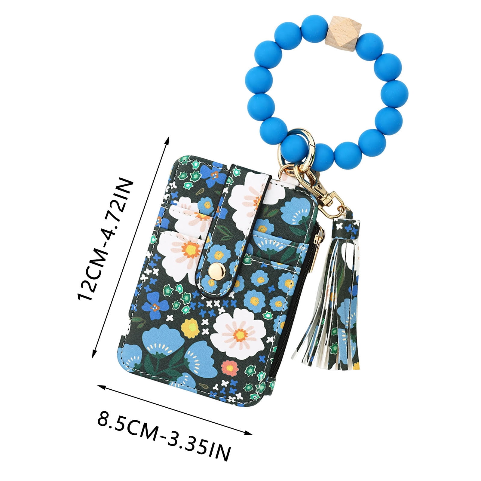 PALIFEUR Wallet Women, Wallet Keychain Wristlet for Women, Slim Credit Card Holder Wallet, Fashion Tassel Keychain Bangle Key Ring Purse for Women ( 18 Kinds of Prints Wallets) G - Image 3