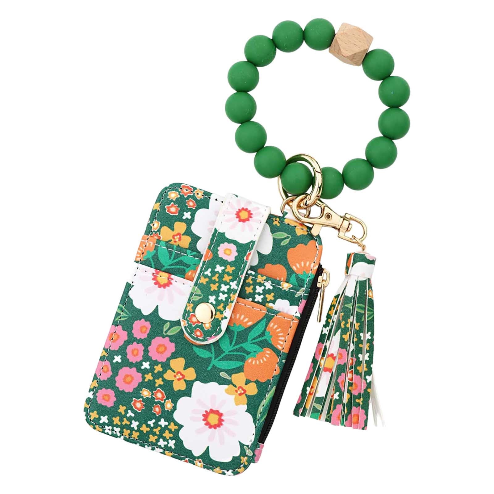 PALIFEUR Wallet Women, Wallet Keychain Wristlet for Women, Slim Credit Card Holder Wallet, Fashion Tassel Keychain Bangle Key Ring Purse for Women ( 18 Kinds of Prints Wallets) I - Image 2