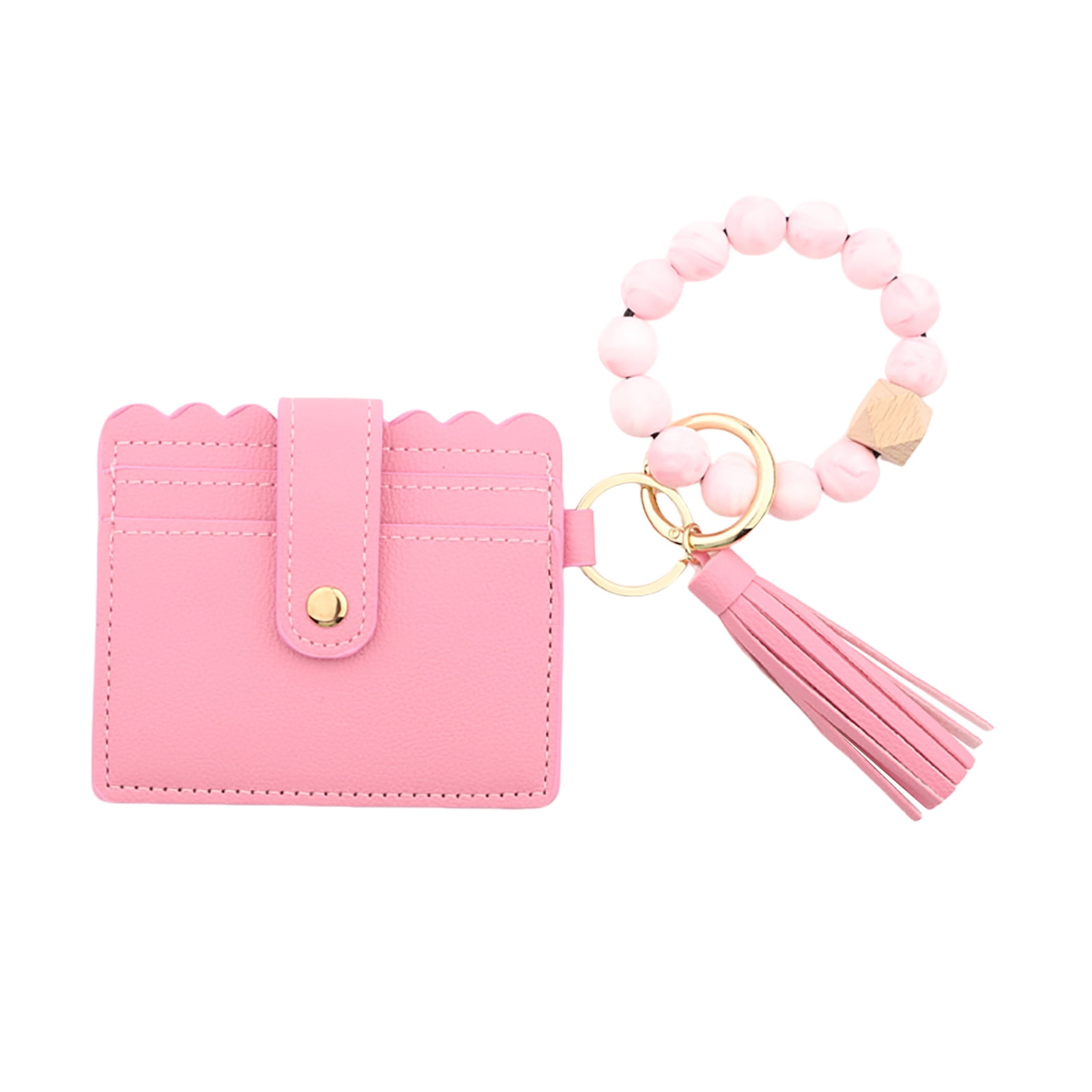 PALIFEUR Wallet Women, Wallet Keychain Wristlet for Women, Slim Credit Card Holder Wallet, Fashion Tassel Keychain Bangle Key Ring Purse for Women ( 18 Kinds of Prints Wallets) J - Image 2