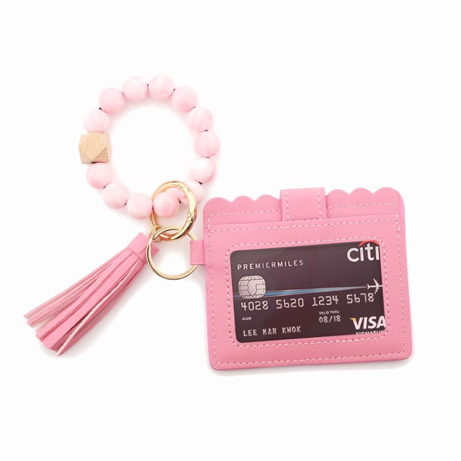 PALIFEUR Wallet Women, Wallet Keychain Wristlet for Women, Slim Credit Card Holder Wallet, Fashion Tassel Keychain Bangle Key Ring Purse for Women ( 18 Kinds of Prints Wallets) J - Image 7