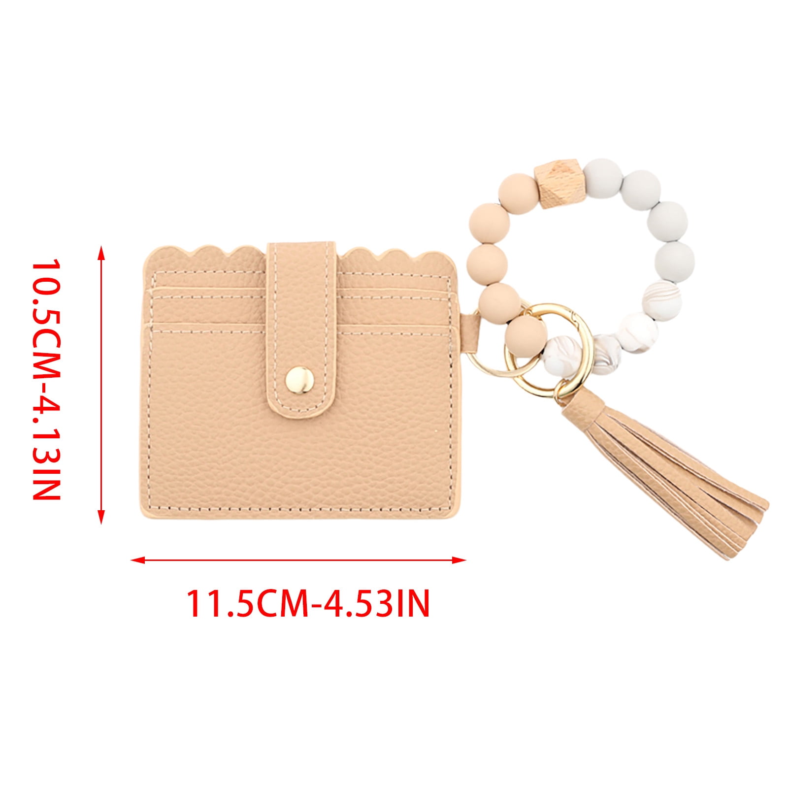 PALIFEUR Wallet Women, Wallet Keychain Wristlet for Women, Slim Credit Card Holder Wallet, Fashion Tassel Keychain Bangle Key Ring Purse for Women ( 18 Kinds of Prints Wallets) K - Image 3
