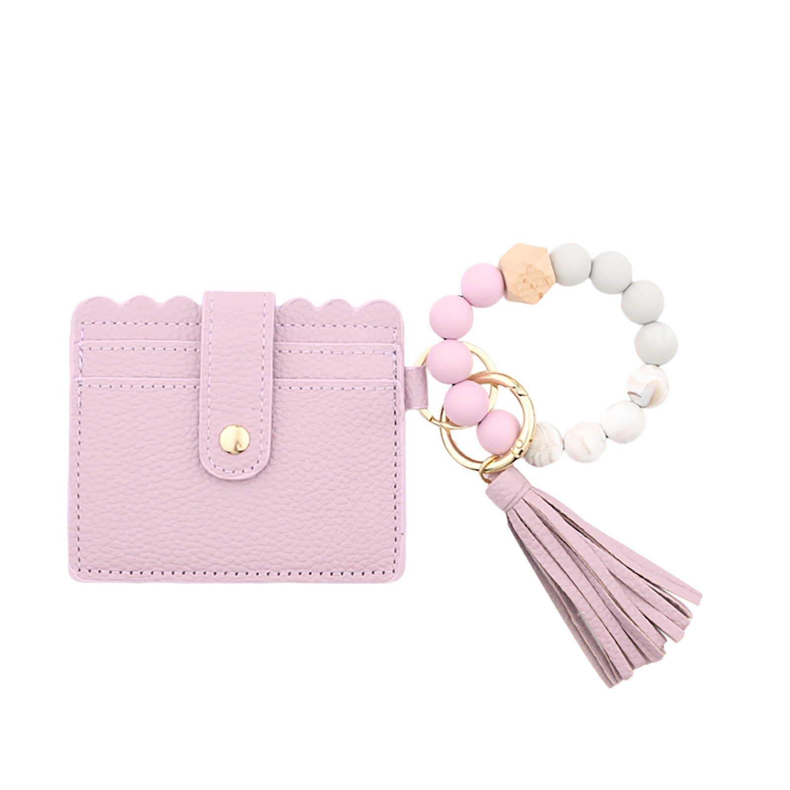 PALIFEUR Wallet Women, Wallet Keychain Wristlet for Women, Slim Credit Card Holder Wallet, Fashion Tassel Keychain Bangle Key Ring Purse for Women ( 18 Kinds of Prints Wallets) L - Image 2