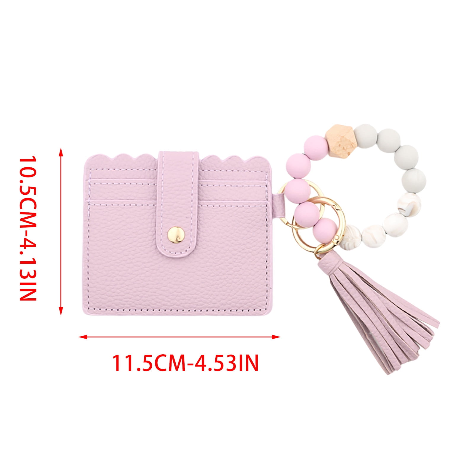 PALIFEUR Wallet Women, Wallet Keychain Wristlet for Women, Slim Credit Card Holder Wallet, Fashion Tassel Keychain Bangle Key Ring Purse for Women ( 18 Kinds of Prints Wallets) L - Image 3