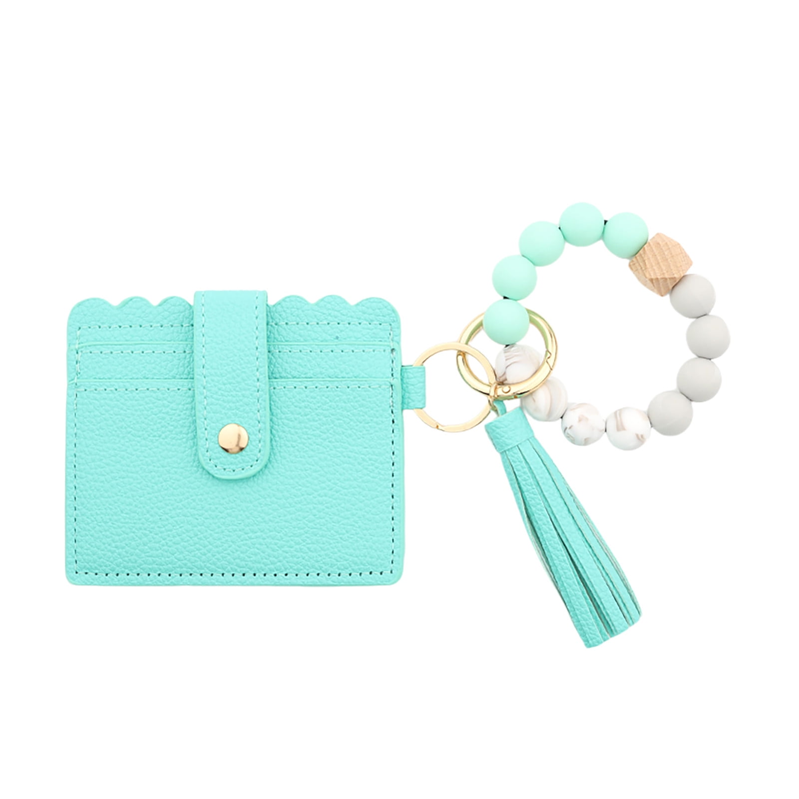 PALIFEUR Wallet Women, Wallet Keychain Wristlet for Women, Slim Credit Card Holder Wallet, Fashion Tassel Keychain Bangle Key Ring Purse for Women ( 18 Kinds of Prints Wallets) M - Image 2