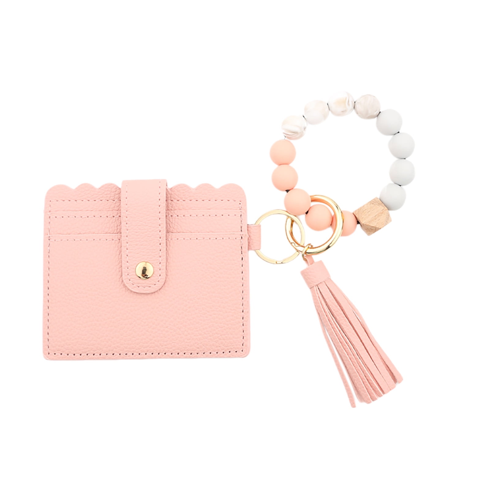PALIFEUR Wallet Women, Wallet Keychain Wristlet for Women, Slim Credit Card Holder Wallet, Fashion Tassel Keychain Bangle Key Ring Purse for Women ( 18 Kinds of Prints Wallets) N - Image 2
