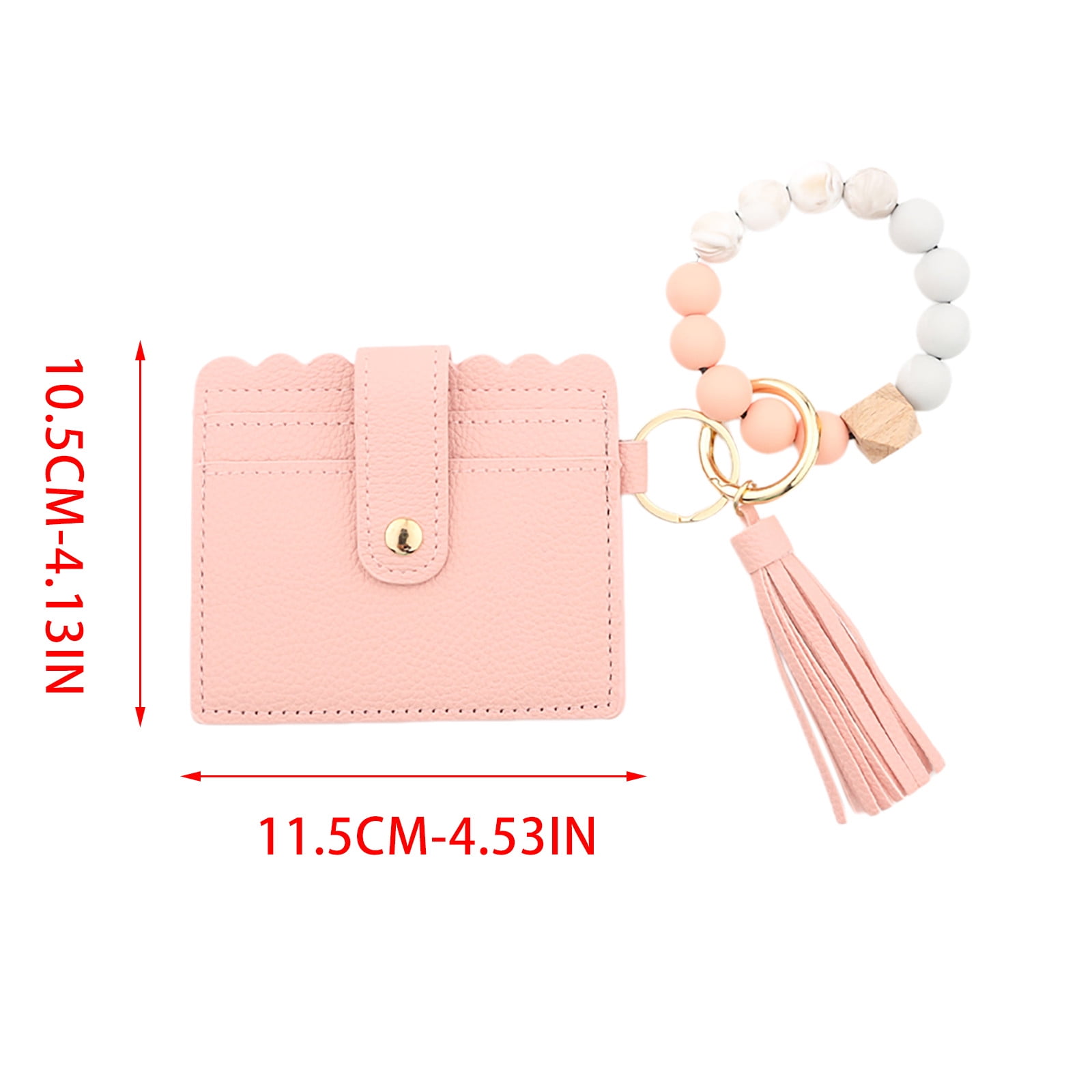 PALIFEUR Wallet Women, Wallet Keychain Wristlet for Women, Slim Credit Card Holder Wallet, Fashion Tassel Keychain Bangle Key Ring Purse for Women ( 18 Kinds of Prints Wallets) N - Image 3