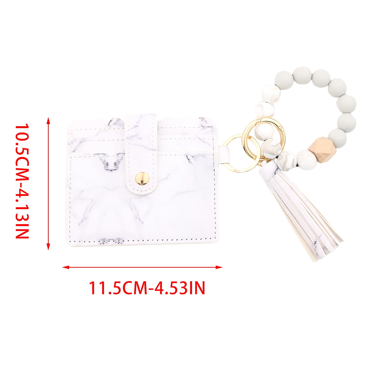 PALIFEUR Wallet Women, Wallet Keychain Wristlet for Women, Slim Credit Card Holder Wallet, Fashion Tassel Keychain Bangle Key Ring Purse for Women ( 18 Kinds of Prints Wallets) O - Image 3