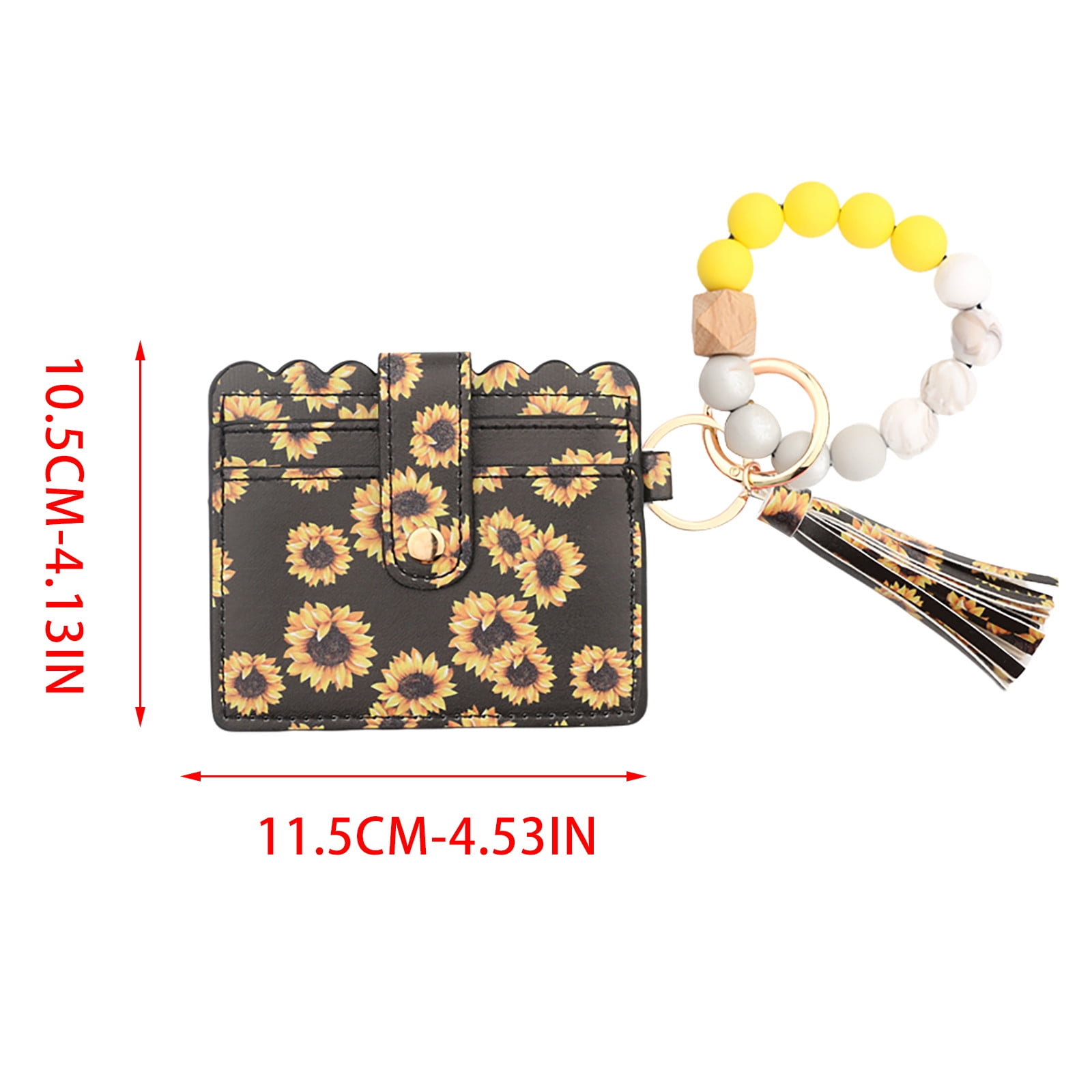 PALIFEUR Wallet Women, Wallet Keychain Wristlet for Women, Slim Credit Card Holder Wallet, Fashion Tassel Keychain Bangle Key Ring Purse for Women ( 18 Kinds of Prints Wallets) P - Image 3