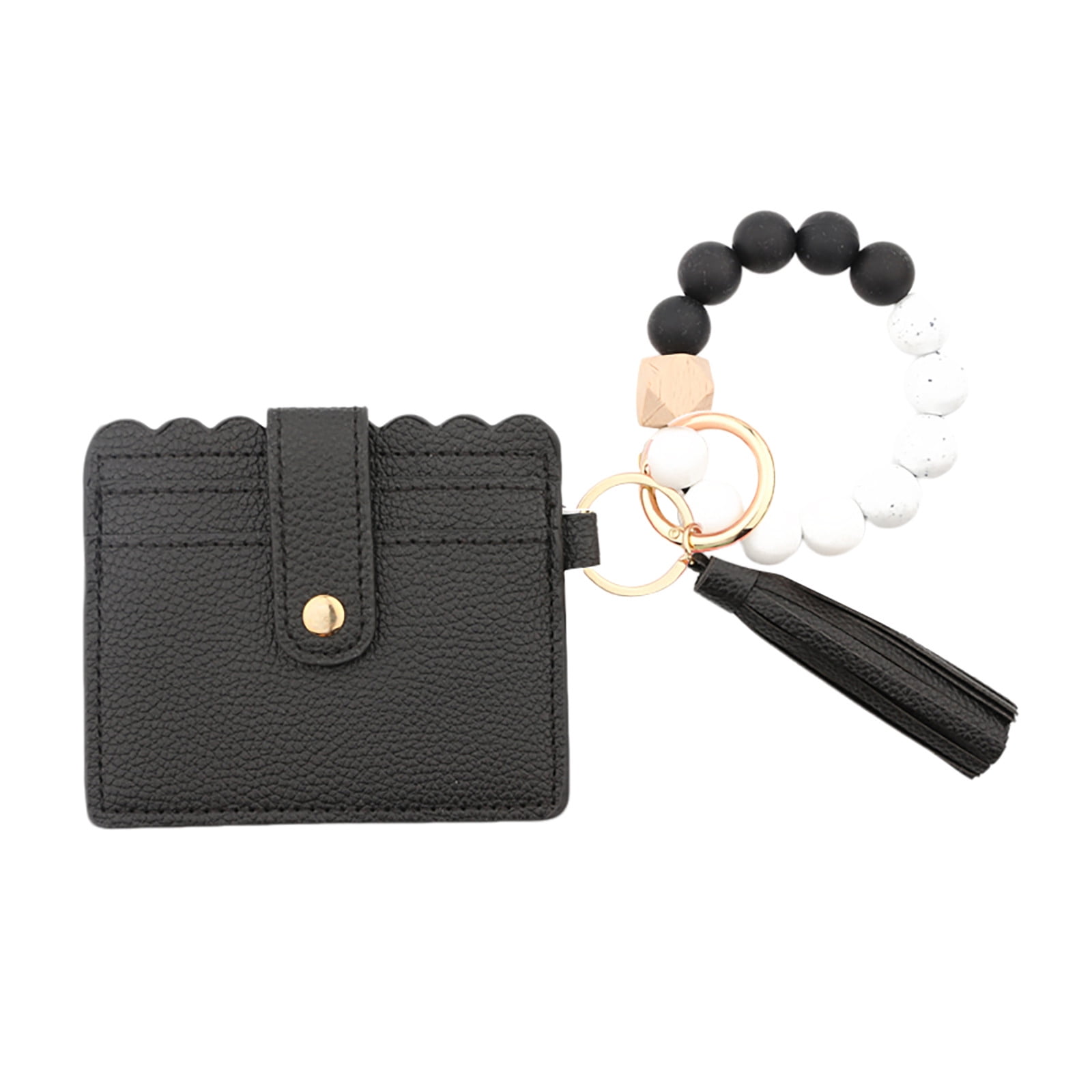 PALIFEUR Wallet Women, Wallet Keychain Wristlet for Women, Slim Credit Card Holder Wallet, Fashion Tassel Keychain Bangle Key Ring Purse for Women ( 18 Kinds of Prints Wallets) Q - Image 2