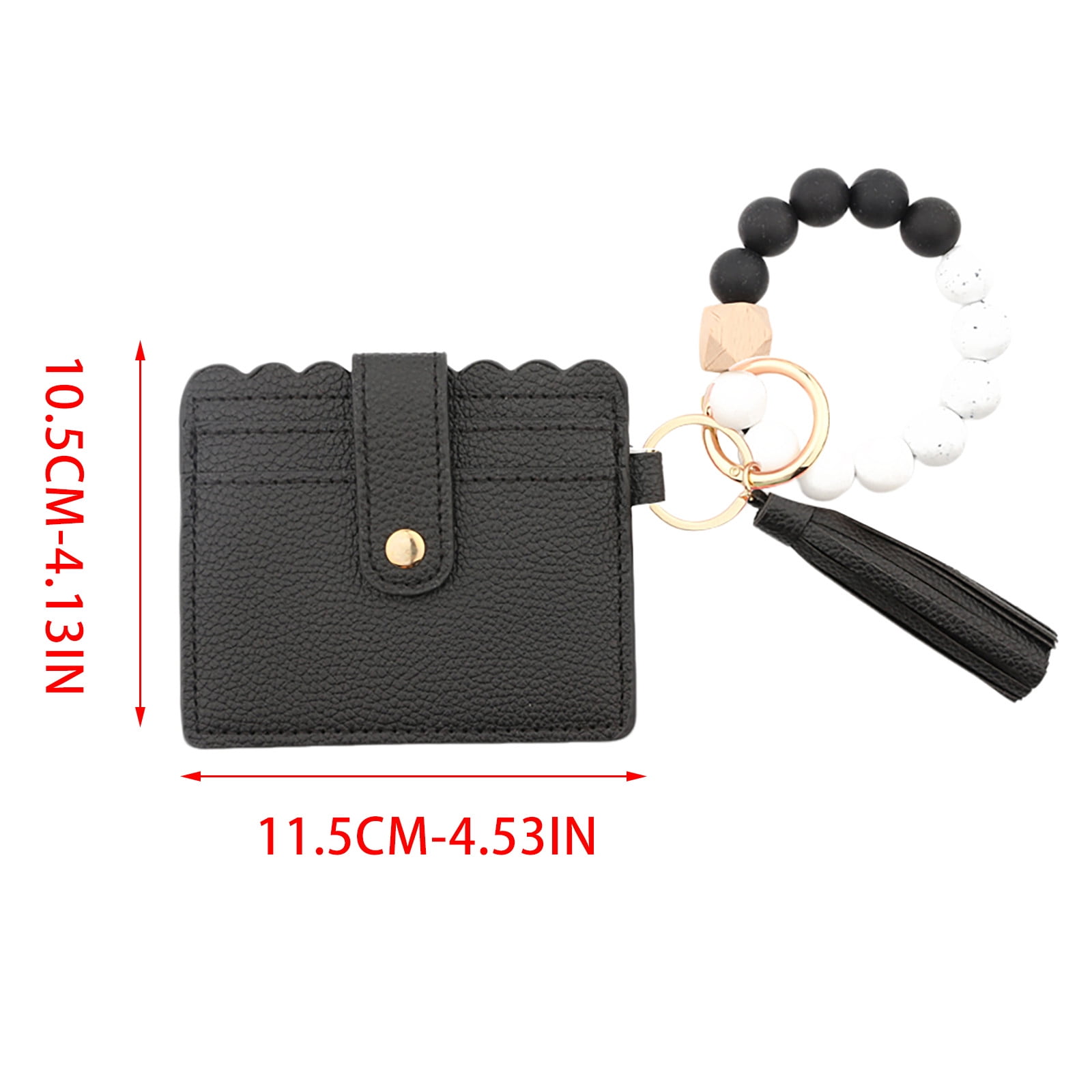PALIFEUR Wallet Women, Wallet Keychain Wristlet for Women, Slim Credit Card Holder Wallet, Fashion Tassel Keychain Bangle Key Ring Purse for Women ( 18 Kinds of Prints Wallets) Q - Image 3