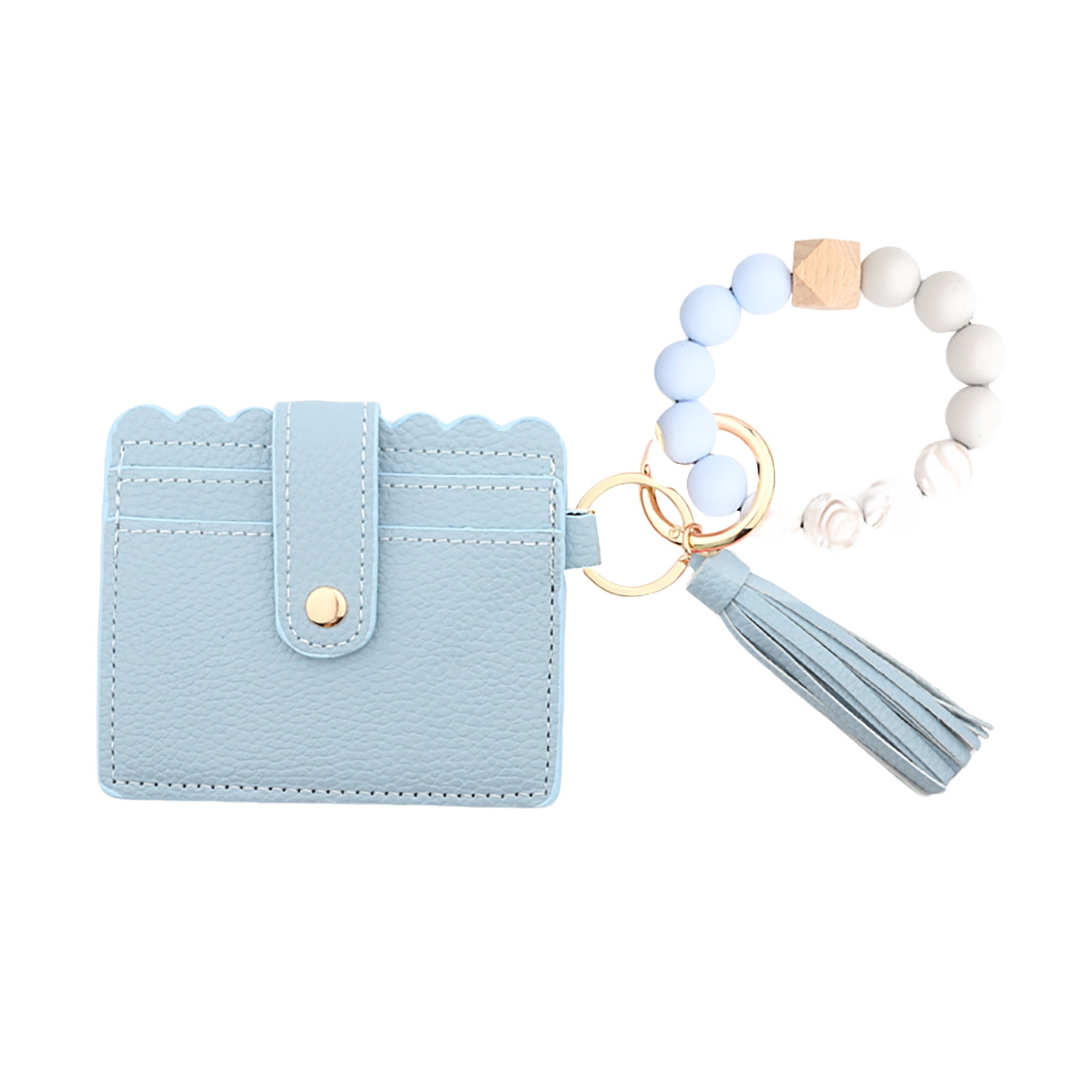 PALIFEUR Wallet Women, Wallet Keychain Wristlet for Women, Slim Credit Card Holder Wallet, Fashion Tassel Keychain Bangle Key Ring Purse for Women ( 18 Kinds of Prints Wallets) R - Image 2
