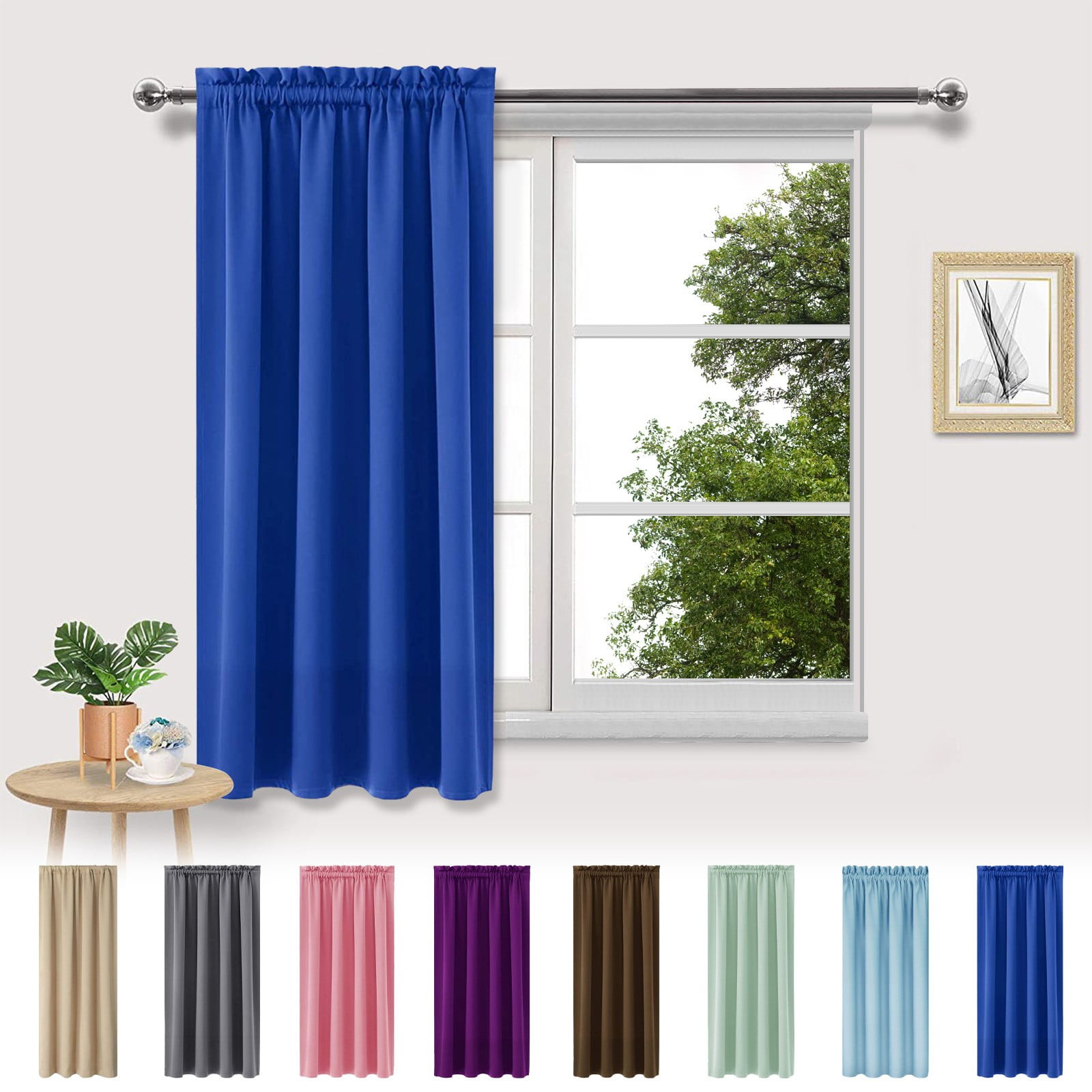 Xuniizn Blackout Curtains for Bedroom Thermal Insulated - 100%Polyester Black Out Curtains 2 Panels Set Room Darkening Window Curtains for Living Room, Light Blue CTN-LB - Image 1