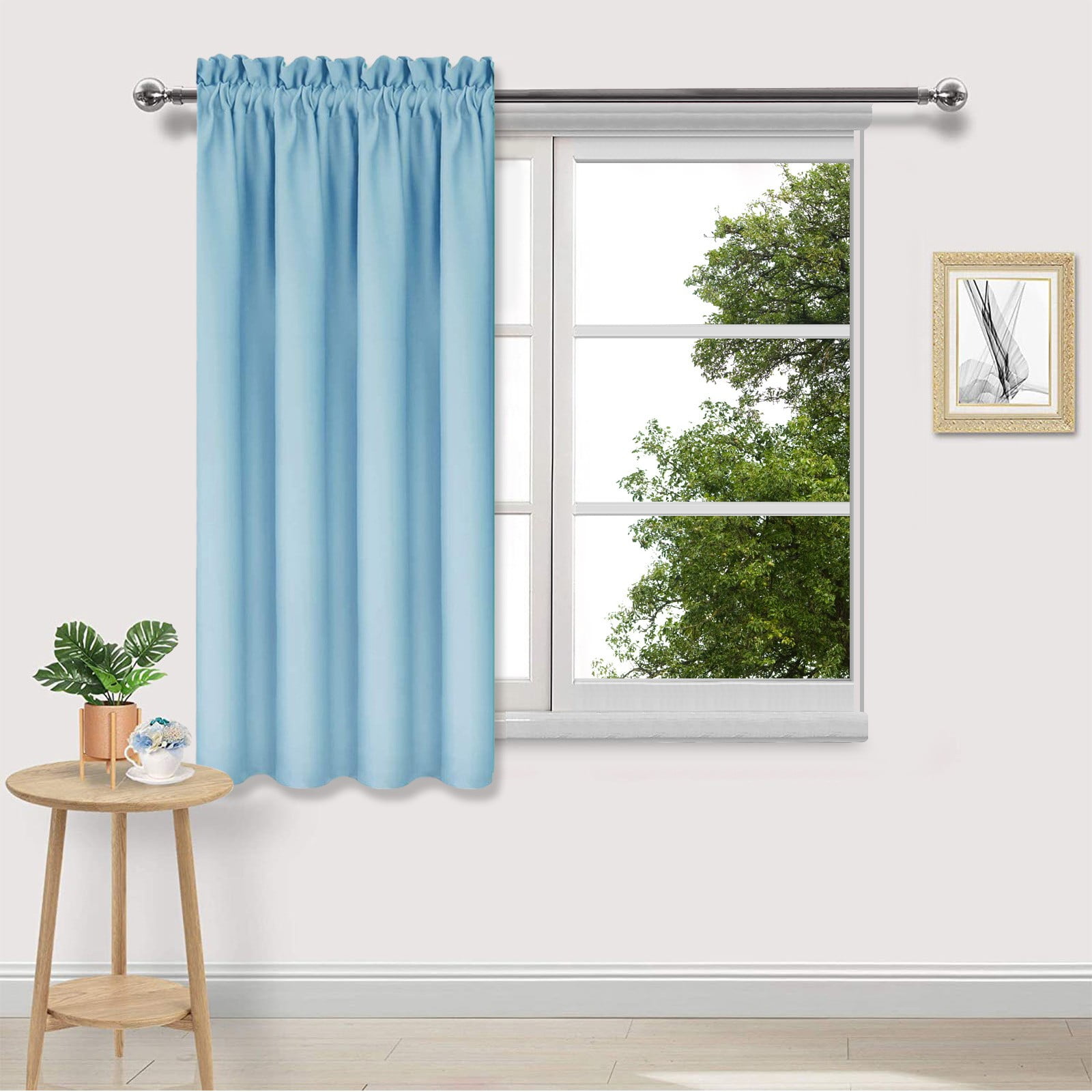 Xuniizn Blackout Curtains for Bedroom Thermal Insulated - 100%Polyester Black Out Curtains 2 Panels Set Room Darkening Window Curtains for Living Room, Light Blue CTN-LB - Image 2