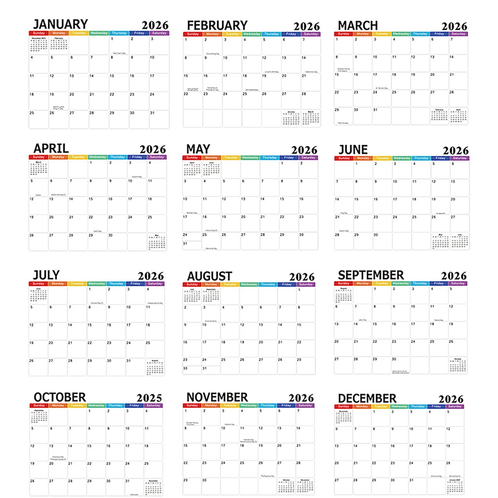Tyidzon Magnetic Calendar for Refrigerator 2026-2027, 12x10
