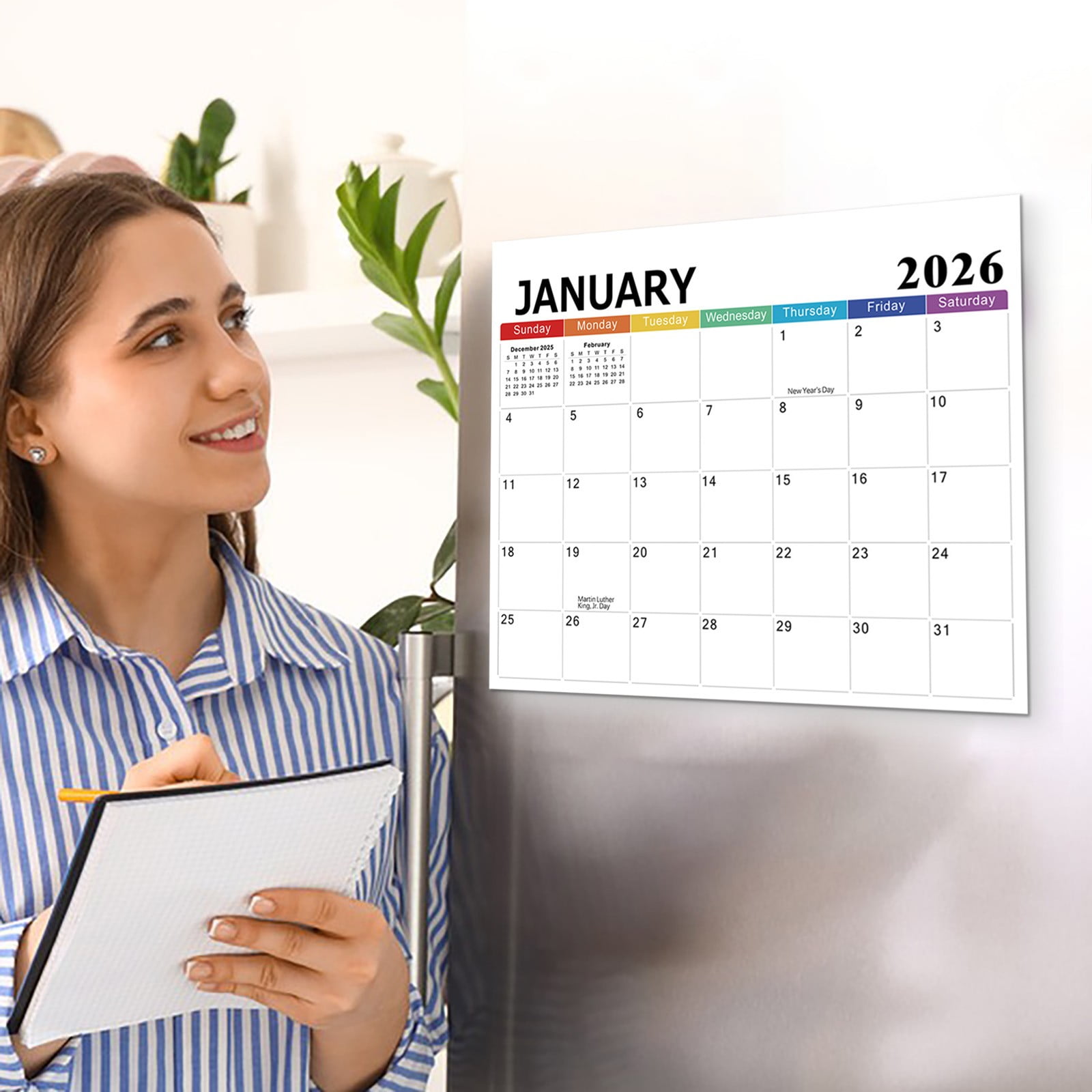 Tyidzon Magnetic Calendar for Refrigerator 2026-2027, 12x10