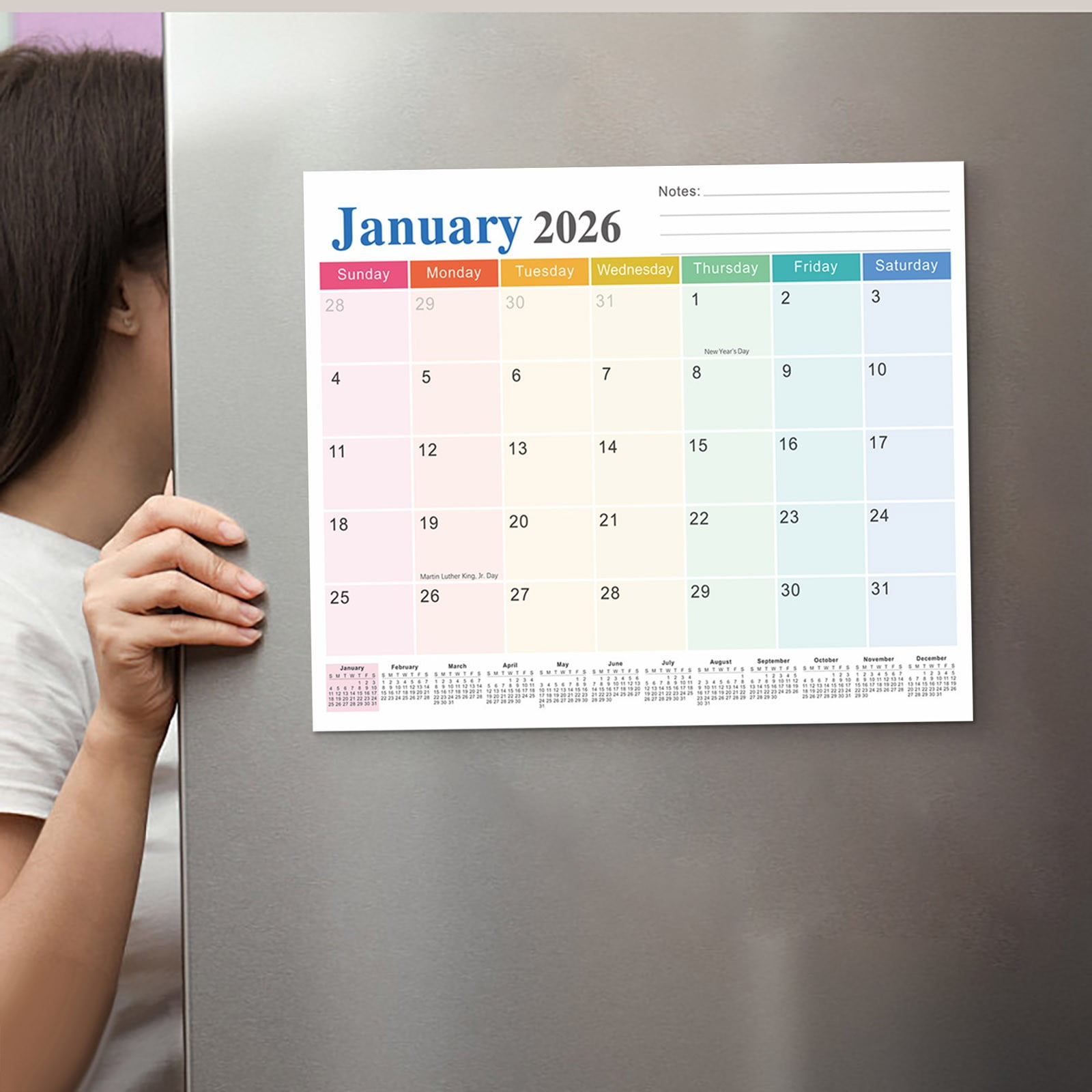 Tyidzon Magnetic Calendar for Refrigerator 2026-2027, 12x10