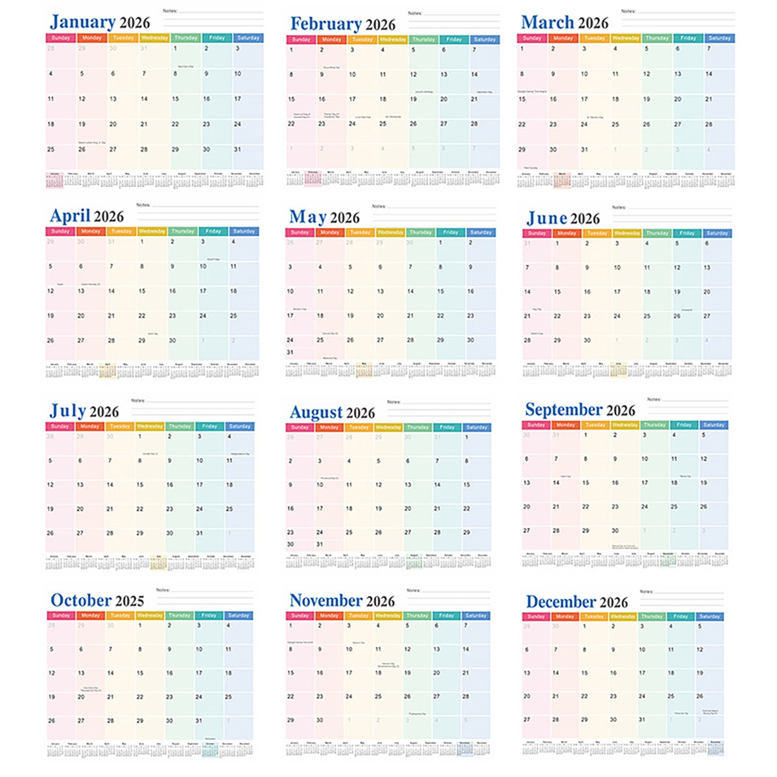 Tyidzon Magnetic Calendar for Refrigerator 2026-2027, 12x10