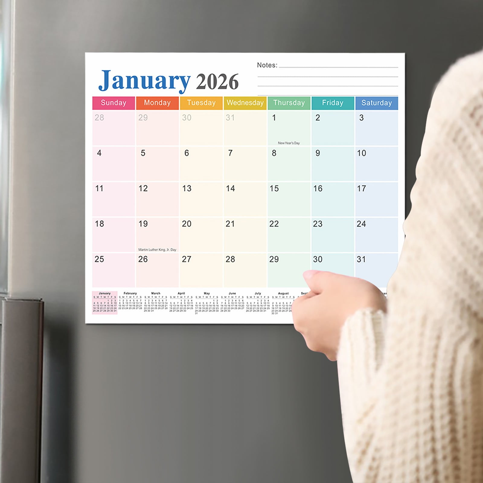 Tyidzon Magnetic Calendar for Refrigerator 2026-2027, 12x10