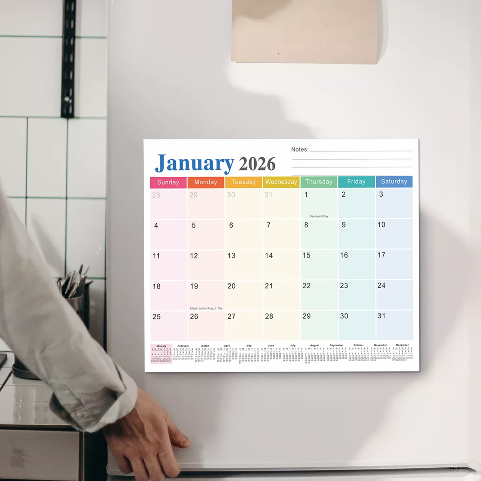 Tyidzon Magnetic Calendar for Refrigerator 2026-2027, 12x10
