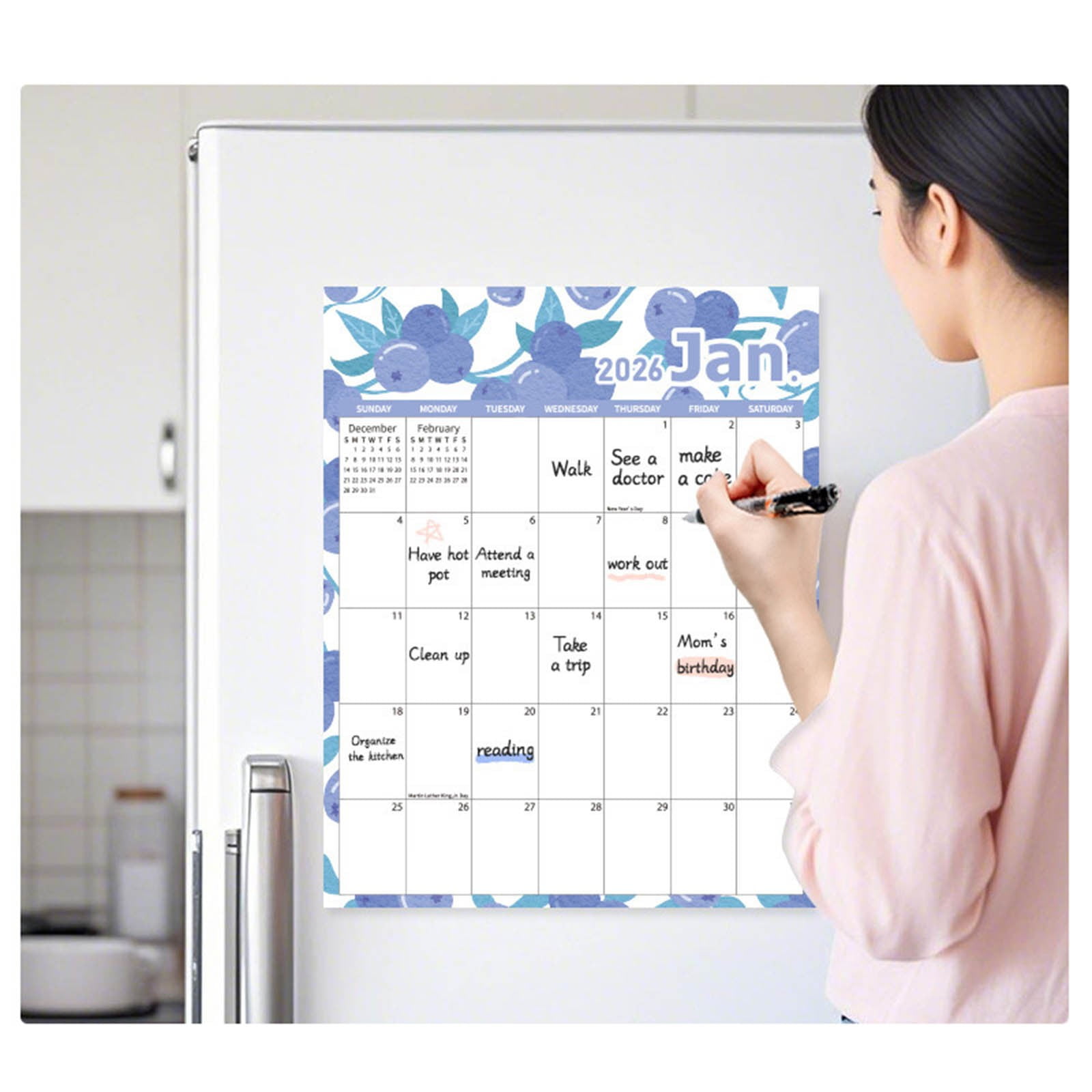 Tyidzon Magnetic Calendar for Refrigerator 2026-2027, 12x10