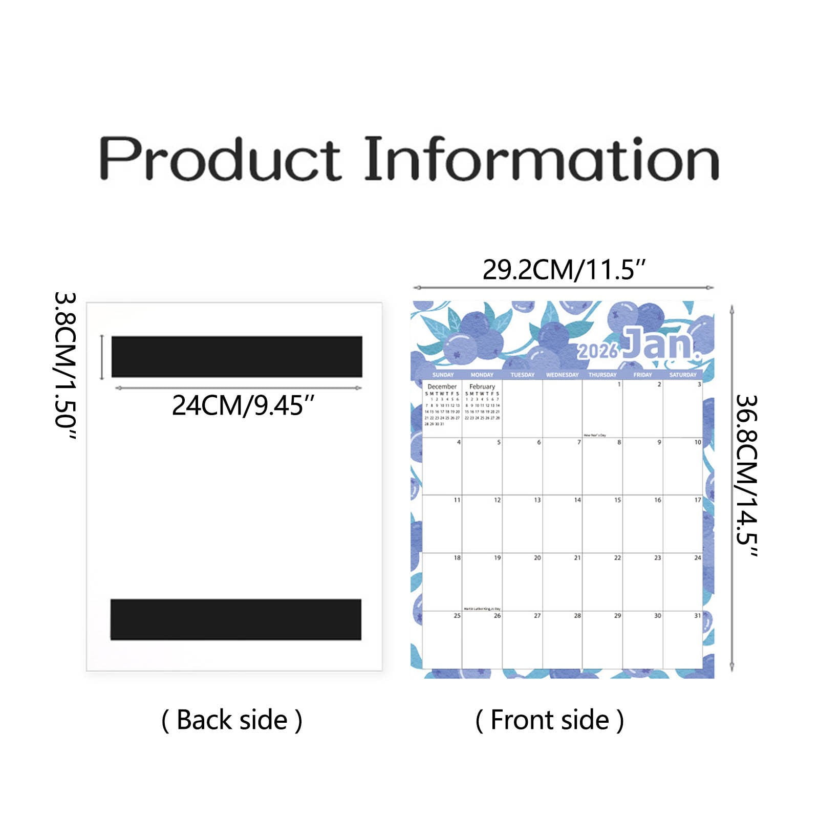 Tyidzon Magnetic Calendar for Refrigerator 2026-2027, 12x10
