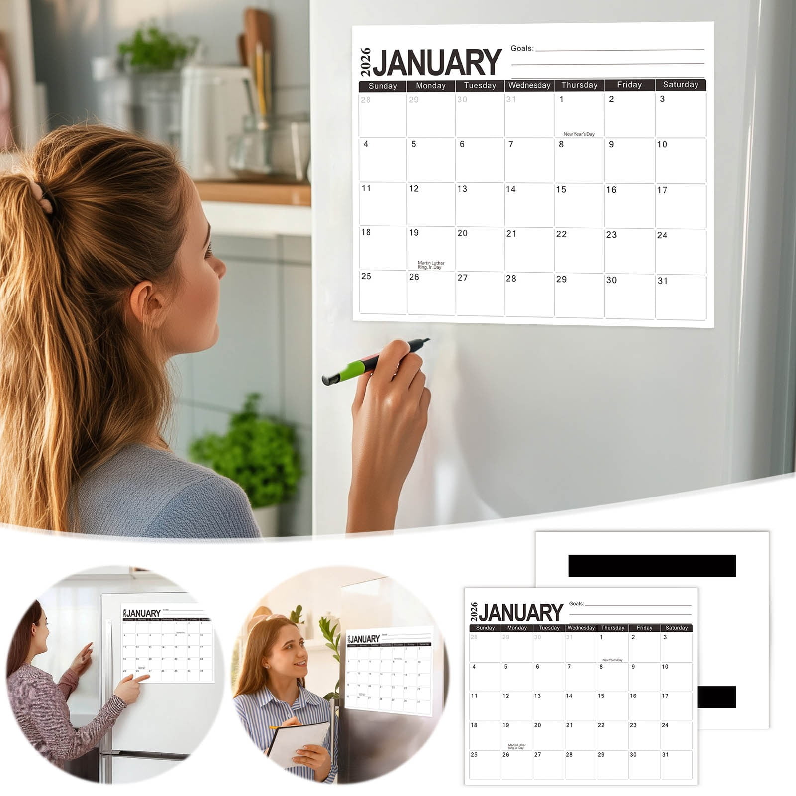 Tyidzon Magnetic Calendar for Refrigerator 2026-2027, 12x10