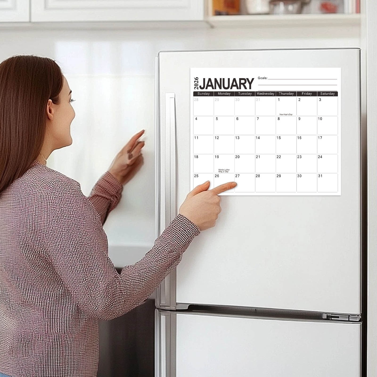 Tyidzon Magnetic Calendar for Refrigerator 2026-2027, 12x10