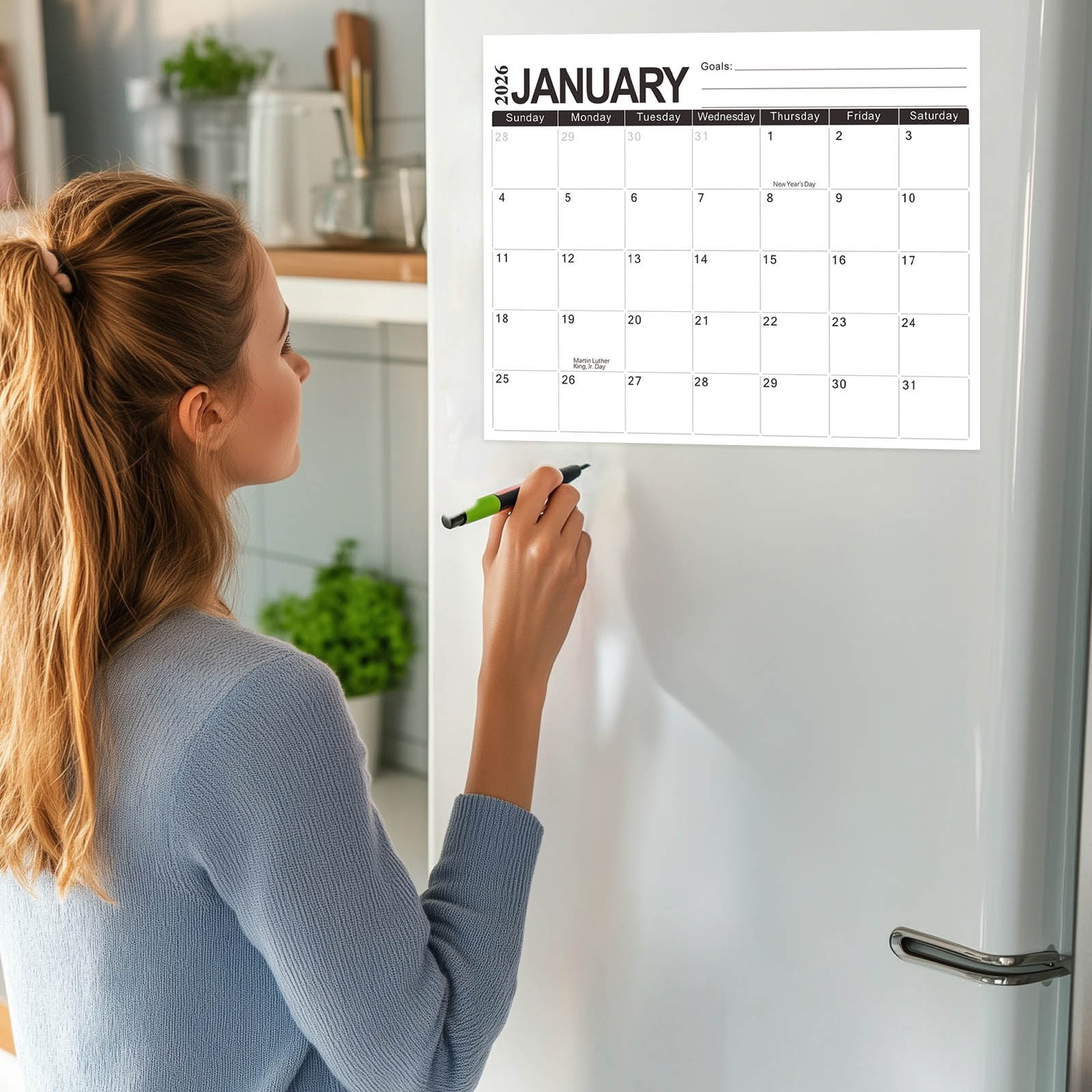 Tyidzon Magnetic Calendar for Refrigerator 2026-2027, 12x10