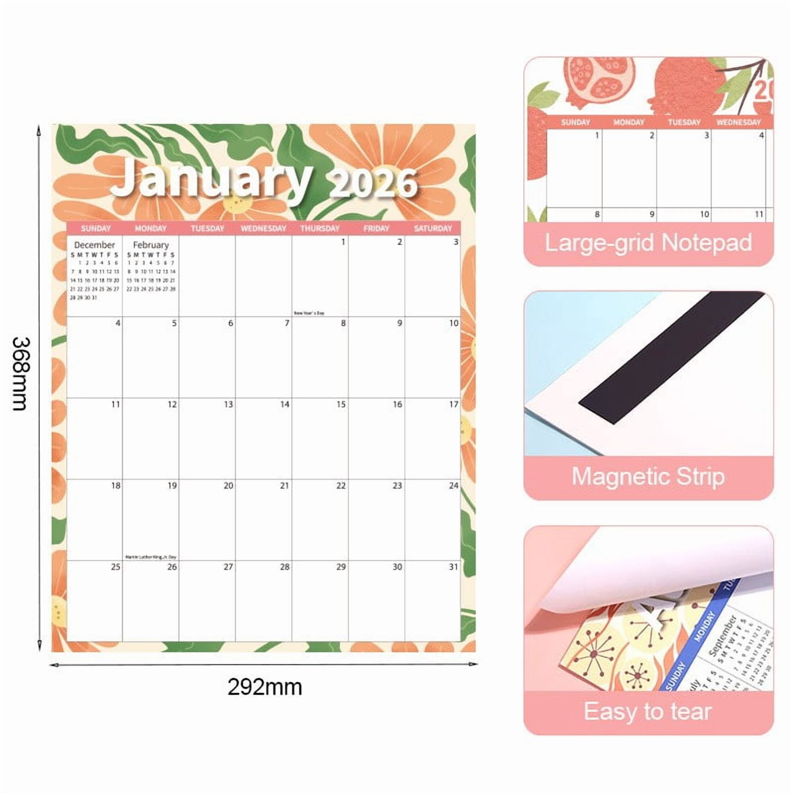Tyidzon Magnetic Calendar for Refrigerator 2026-2027, 12x10