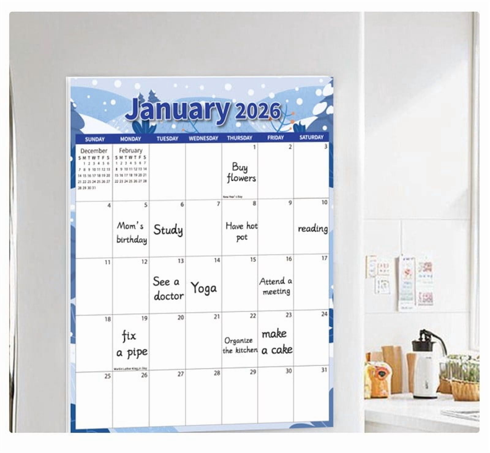 Tyidzon Magnetic Calendar for Refrigerator 2026-2027, 12x10