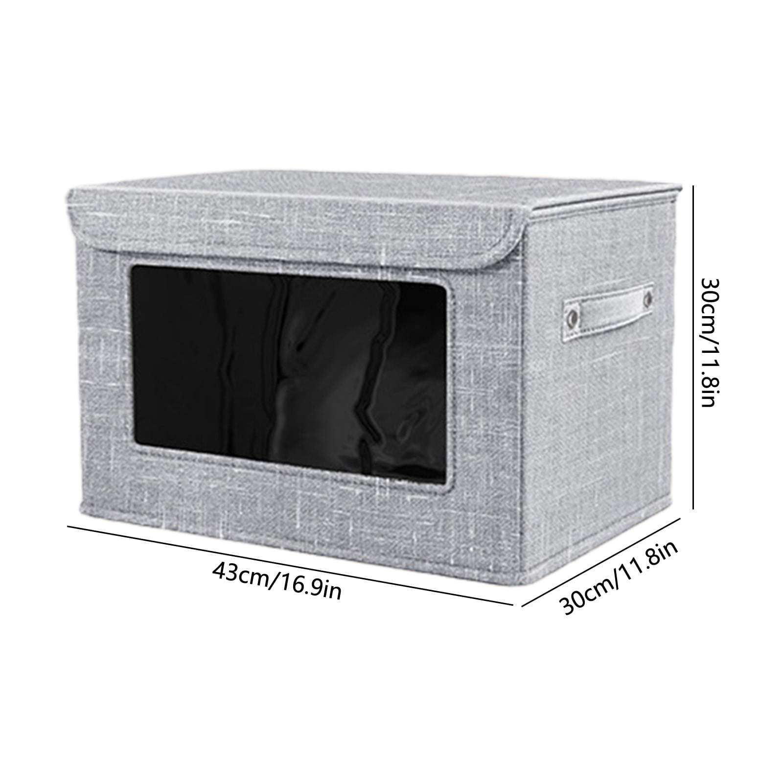 Wzzjkit Clothes Storage Bins, Foldable Storage Bin for Clothes, Clothing Storage Bins with Lid, Linen Storage Box with Clear Window＆ Zippers＆ Sturdy Handles L - Image 4