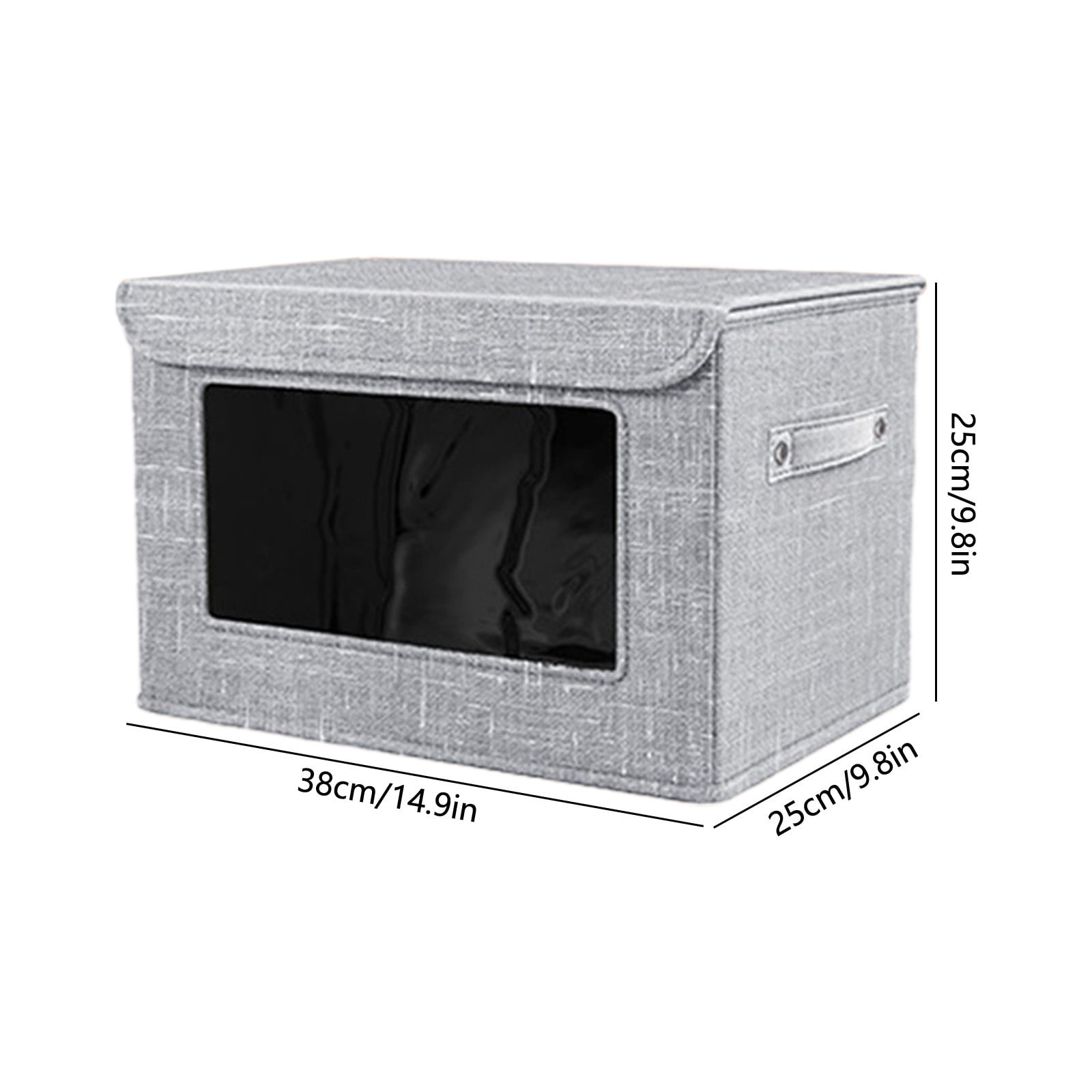 Wzzjkit Clothes Storage Bins, Foldable Storage Bin for Clothes, Clothing Storage Bins with Lid, Linen Storage Box with Clear Window＆ Zippers＆ Sturdy Handles M - Image 4