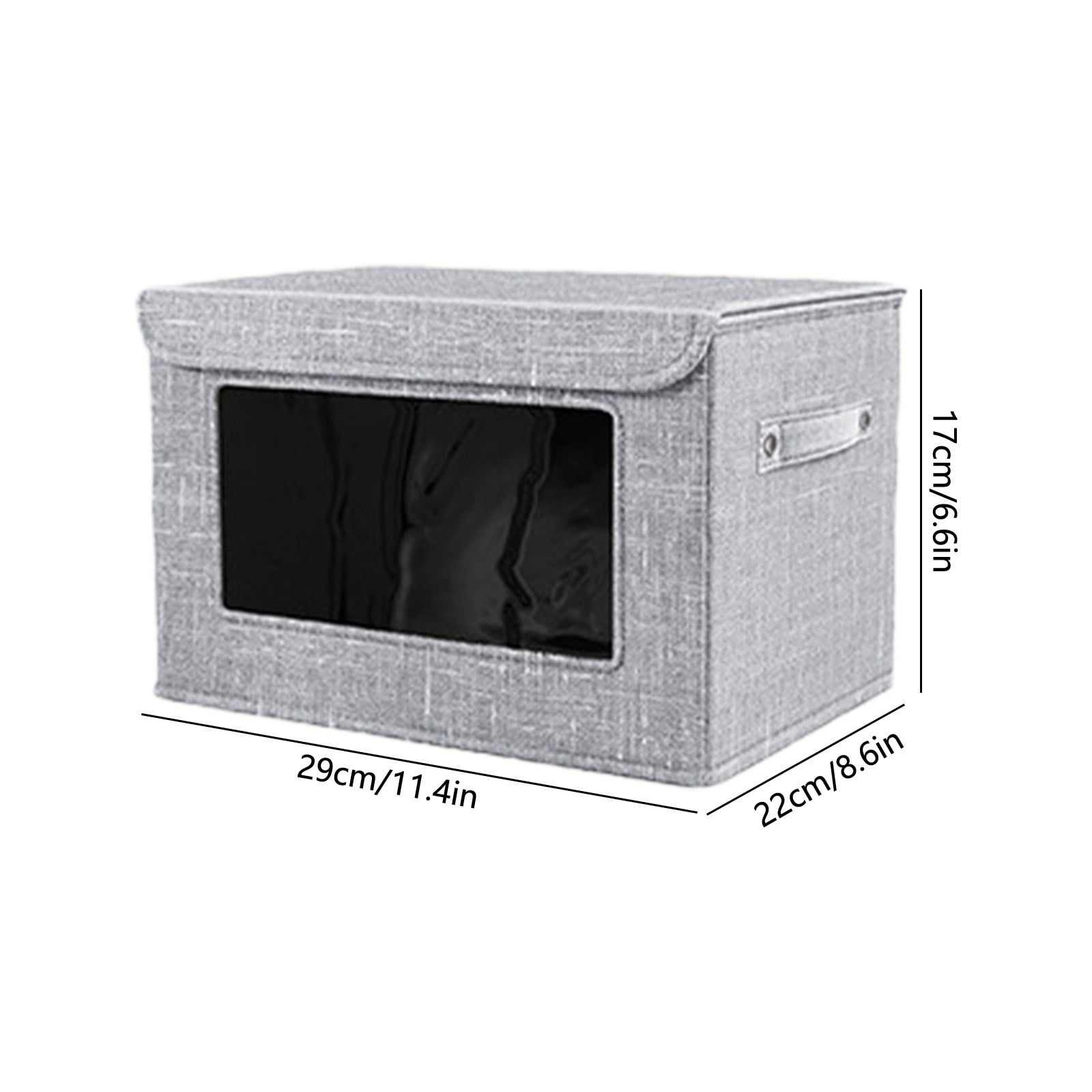 Wzzjkit Clothes Storage Bins, Foldable Storage Bin for Clothes, Clothing Storage Bins with Lid, Linen Storage Box with Clear Window＆ Zippers＆ Sturdy Handles S - Image 4