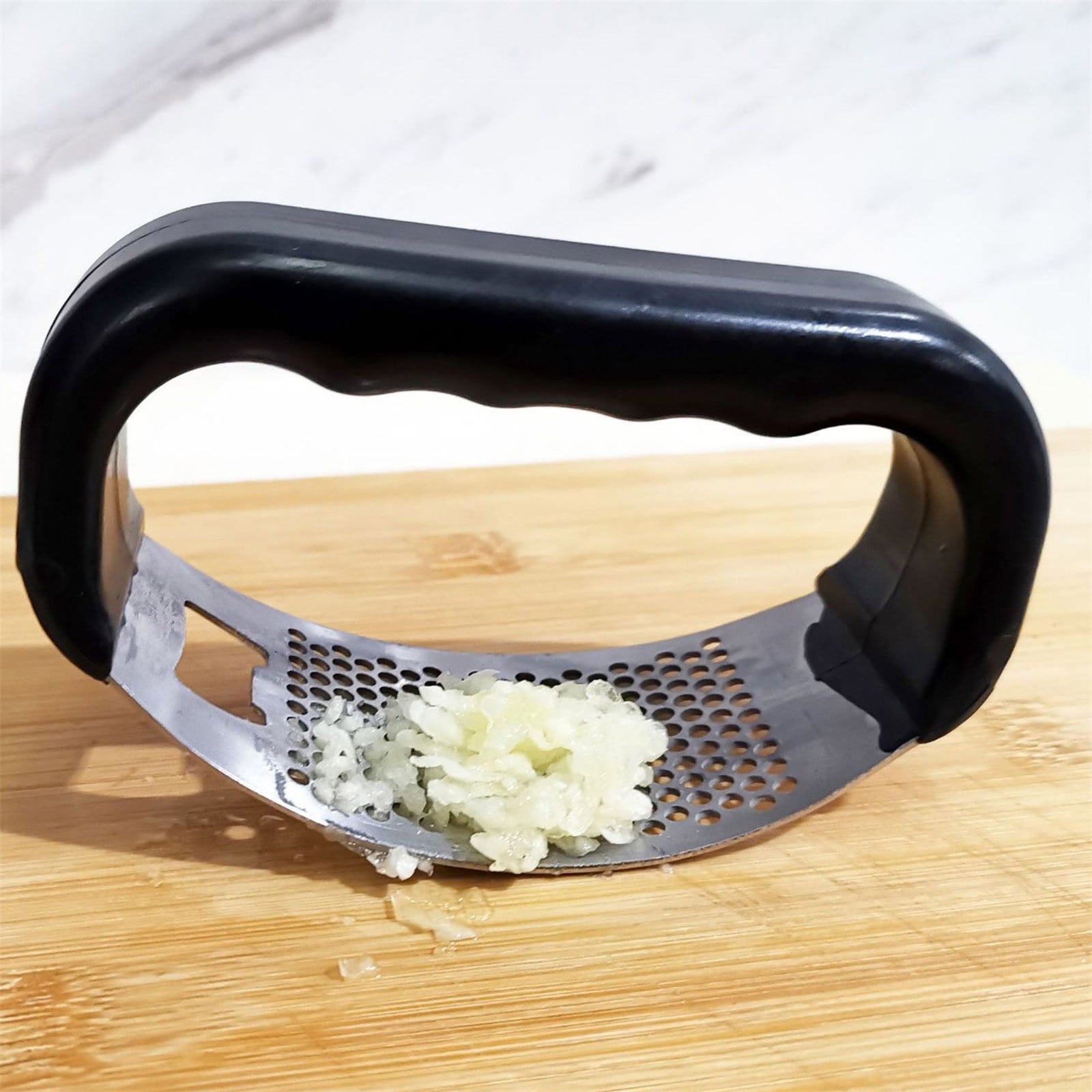 Stainless Steel Garlic Press Rocker, Garlic Mincer With Studs, Heavy Duty Garlic Chopper, Effective Garlic Peeler, Easy to Clean Kitchen Gadget for Minced Garlic, Dishwasher Safe 【1000+ bought since yesterday】A - Image 3