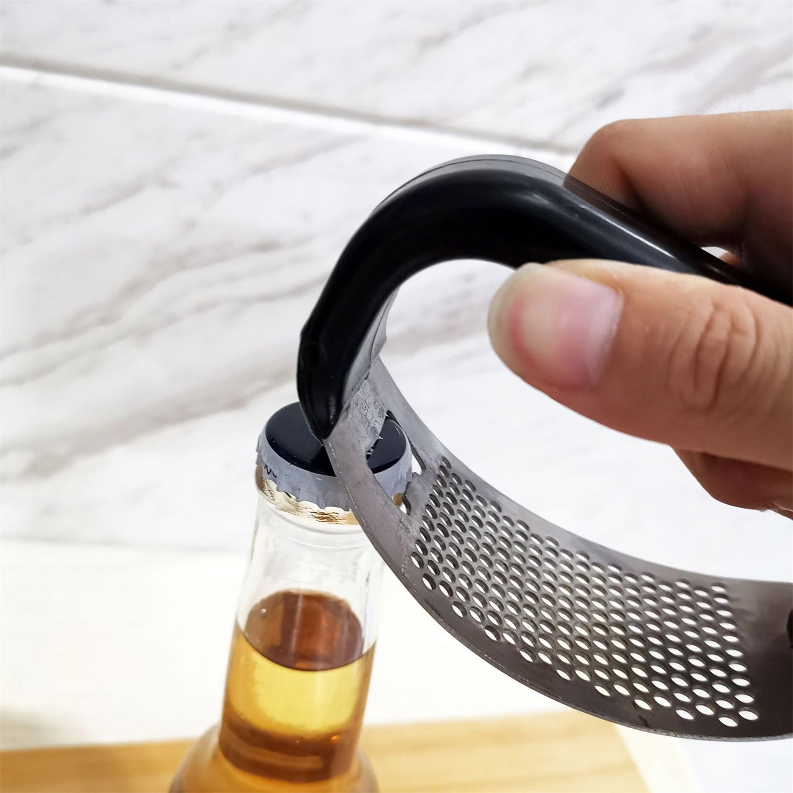 Stainless Steel Garlic Press Rocker, Garlic Mincer With Studs, Heavy Duty Garlic Chopper, Effective Garlic Peeler, Easy to Clean Kitchen Gadget for Minced Garlic, Dishwasher Safe 【1000+ bought since yesterday】A - Image 4