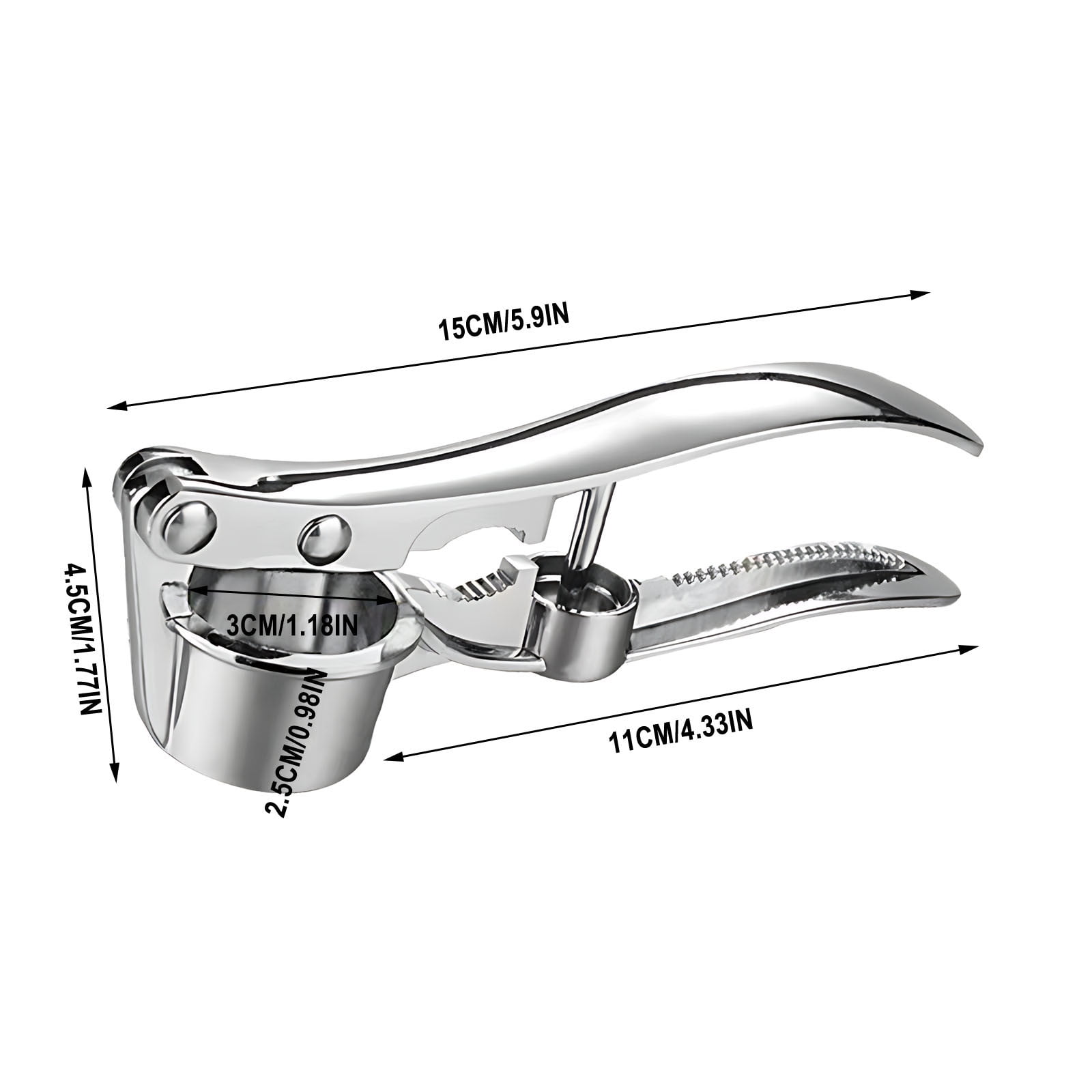 Stainless Steel Garlic Press Rocker, Garlic Mincer With Studs, Heavy Duty Garlic Chopper, Effective Garlic Peeler, Easy to Clean Kitchen Gadget for Minced Garlic, Dishwasher Safe 【500+ bought since yesterday】B - Image 3