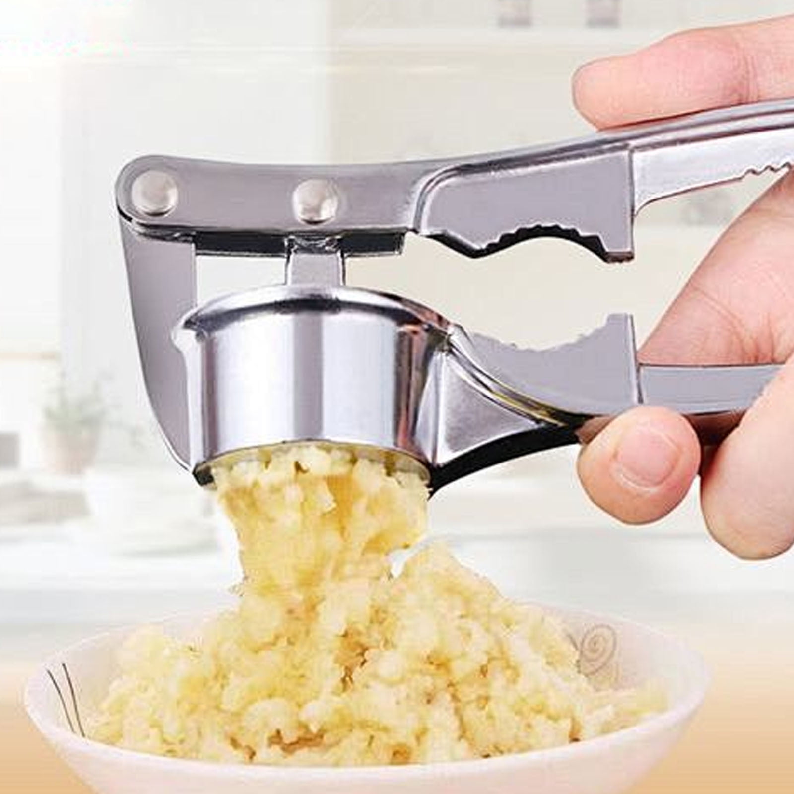 Stainless Steel Garlic Press Rocker, Garlic Mincer With Studs, Heavy Duty Garlic Chopper, Effective Garlic Peeler, Easy to Clean Kitchen Gadget for Minced Garlic, Dishwasher Safe 【500+ bought since yesterday】B - Image 6