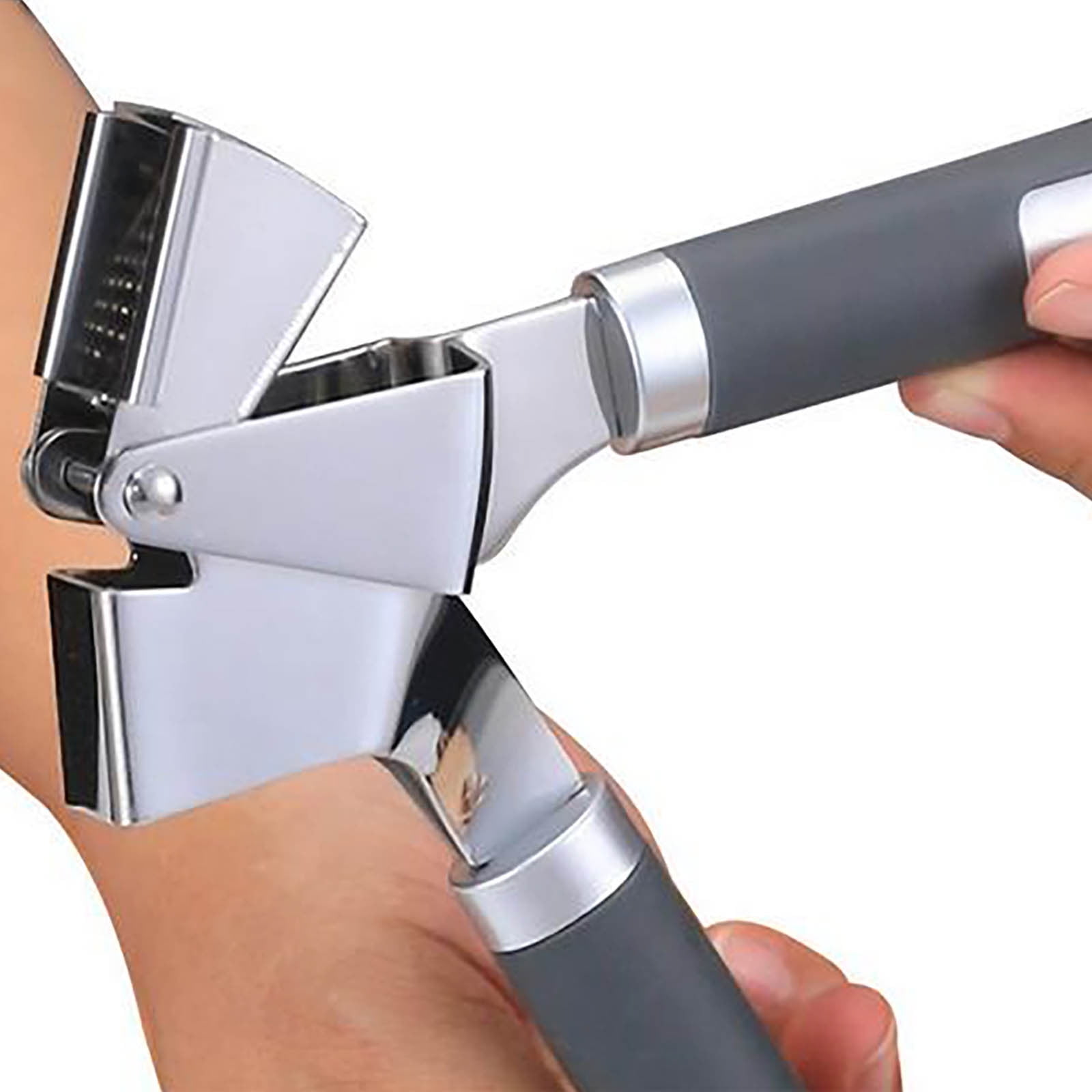 Stainless Steel Garlic Press Rocker, Garlic Mincer With Studs, Heavy Duty Garlic Chopper, Effective Garlic Peeler, Easy to Clean Kitchen Gadget for Minced Garlic, Dishwasher Safe 【Best Seller】E - Image 6