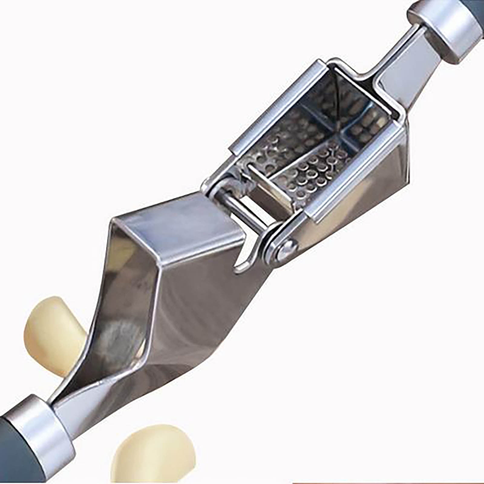 Stainless Steel Garlic Press Rocker, Garlic Mincer With Studs, Heavy Duty Garlic Chopper, Effective Garlic Peeler, Easy to Clean Kitchen Gadget for Minced Garlic, Dishwasher Safe 【Best Seller】E - Image 7