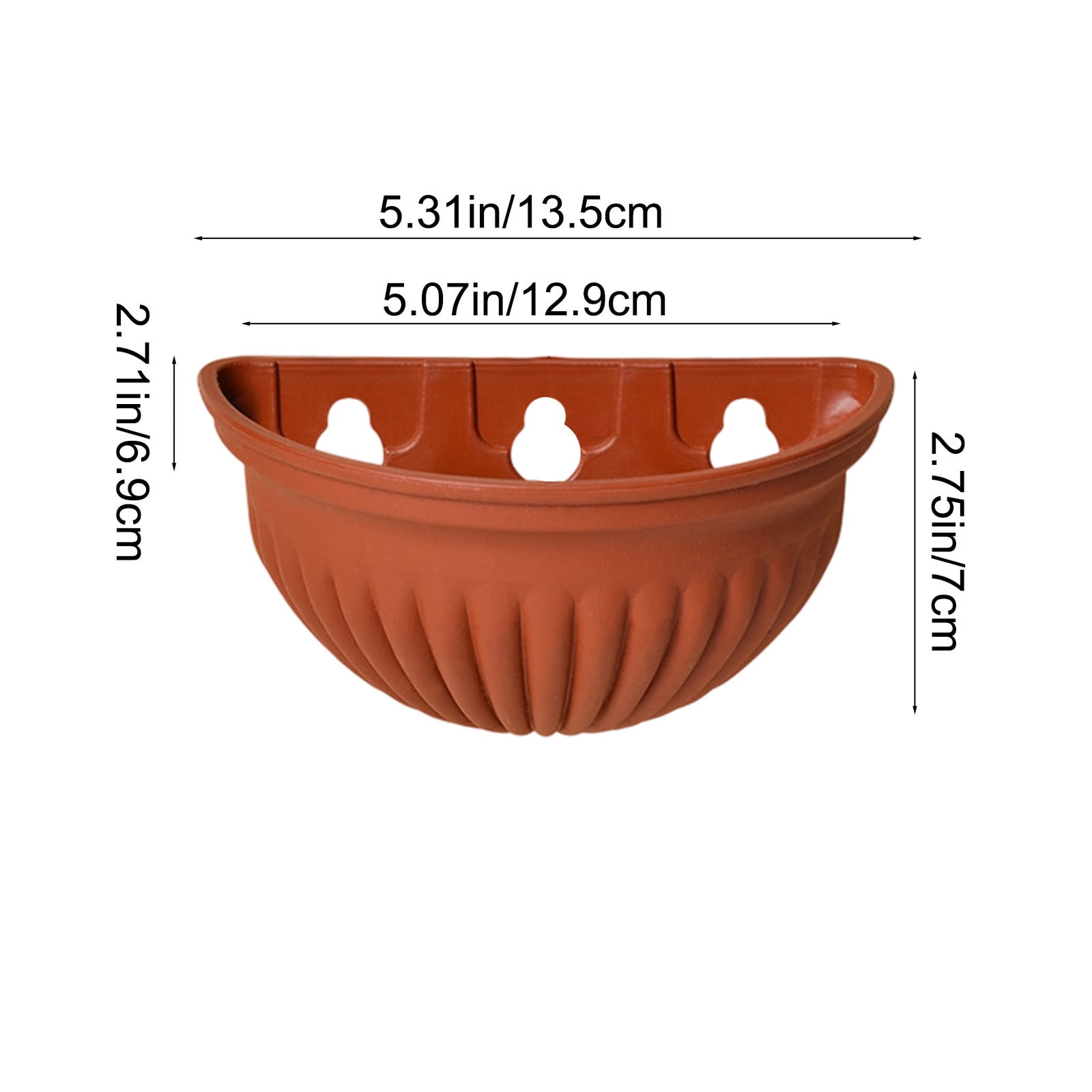 Tyidzon Semi-Circular Hanging Planters for Indoor Outdoor Plants, Wall Mount Flower Pot Holder Hanger for Indoor and Outdoor Use Brown - Image 2