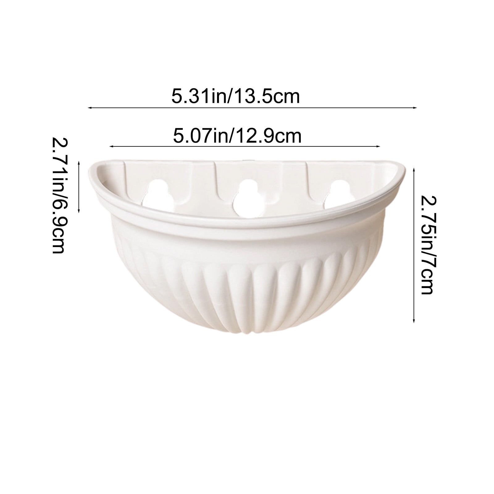 Tyidzon Semi-Circular Hanging Planters for Indoor Outdoor Plants, Wall Mount Flower Pot Holder Hanger for Indoor and Outdoor Use White - Image 2