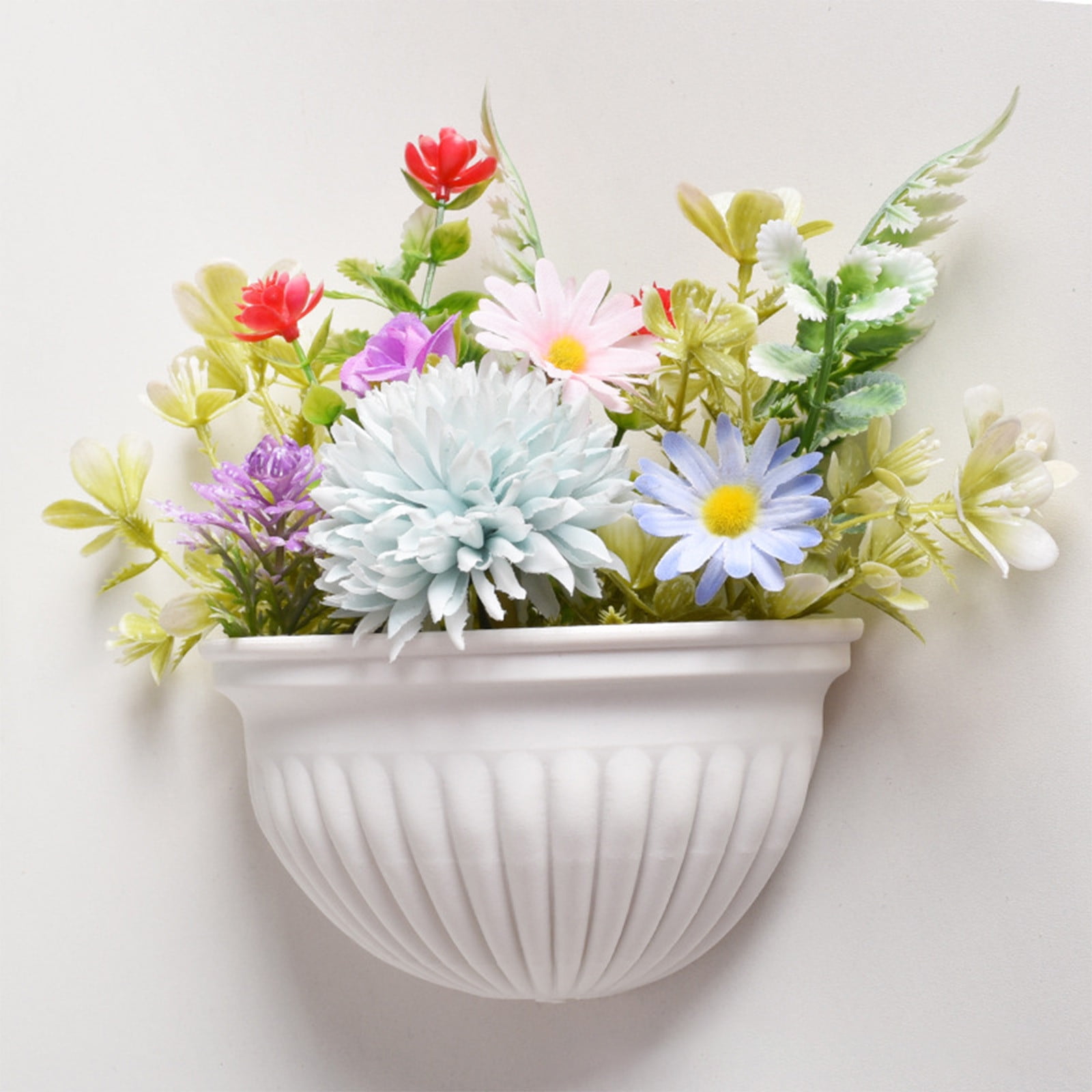Tyidzon Semi-Circular Hanging Planters for Indoor Outdoor Plants, Wall Mount Flower Pot Holder Hanger for Indoor and Outdoor Use White - Image 3