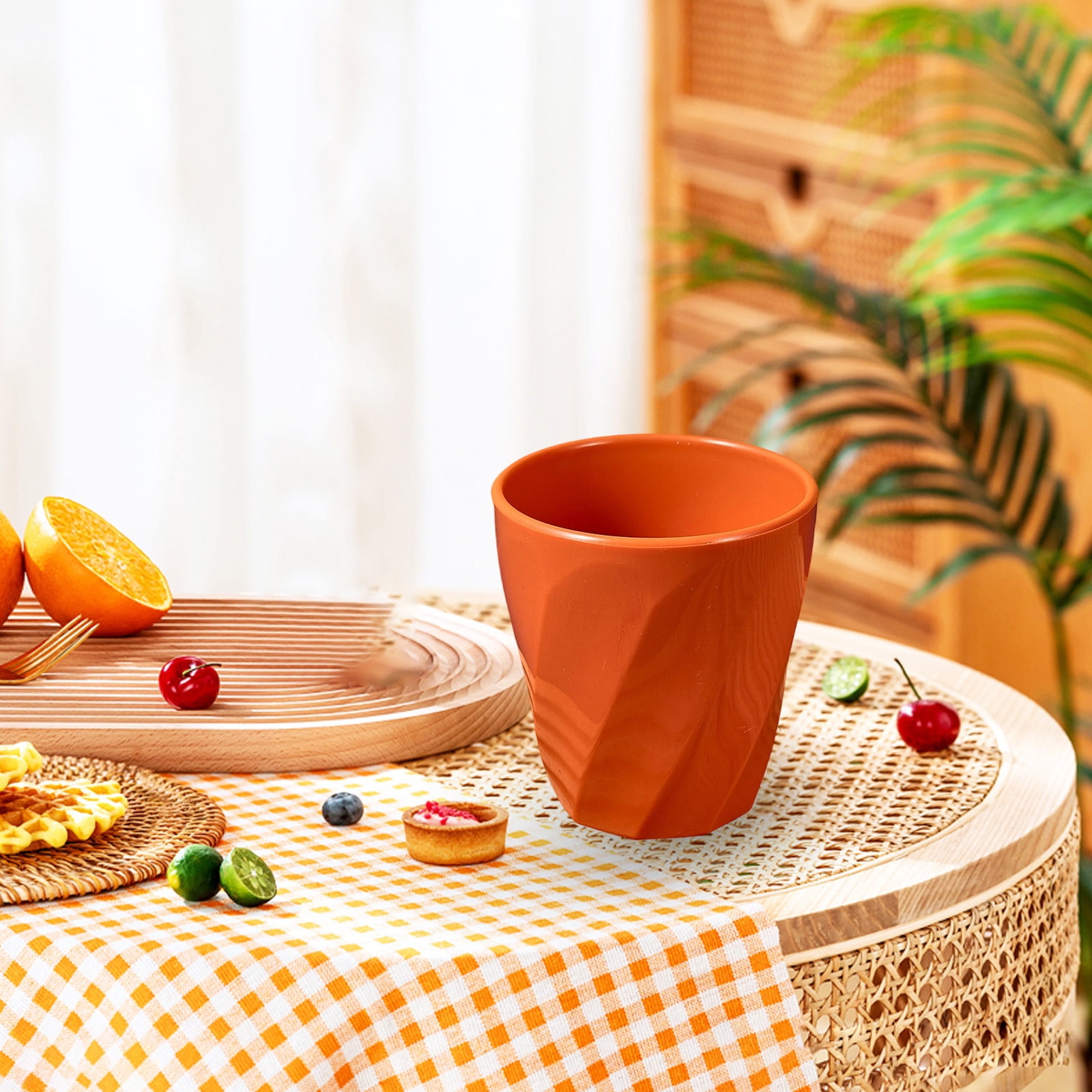 Tyidzon Unbreakable Plastic Cups Reusable Multi-Purpose Plastic Cups, Drinking Cup for Kitchen, Bpa-Free, Dishwasher and Microwave Safe Orange - Image 1