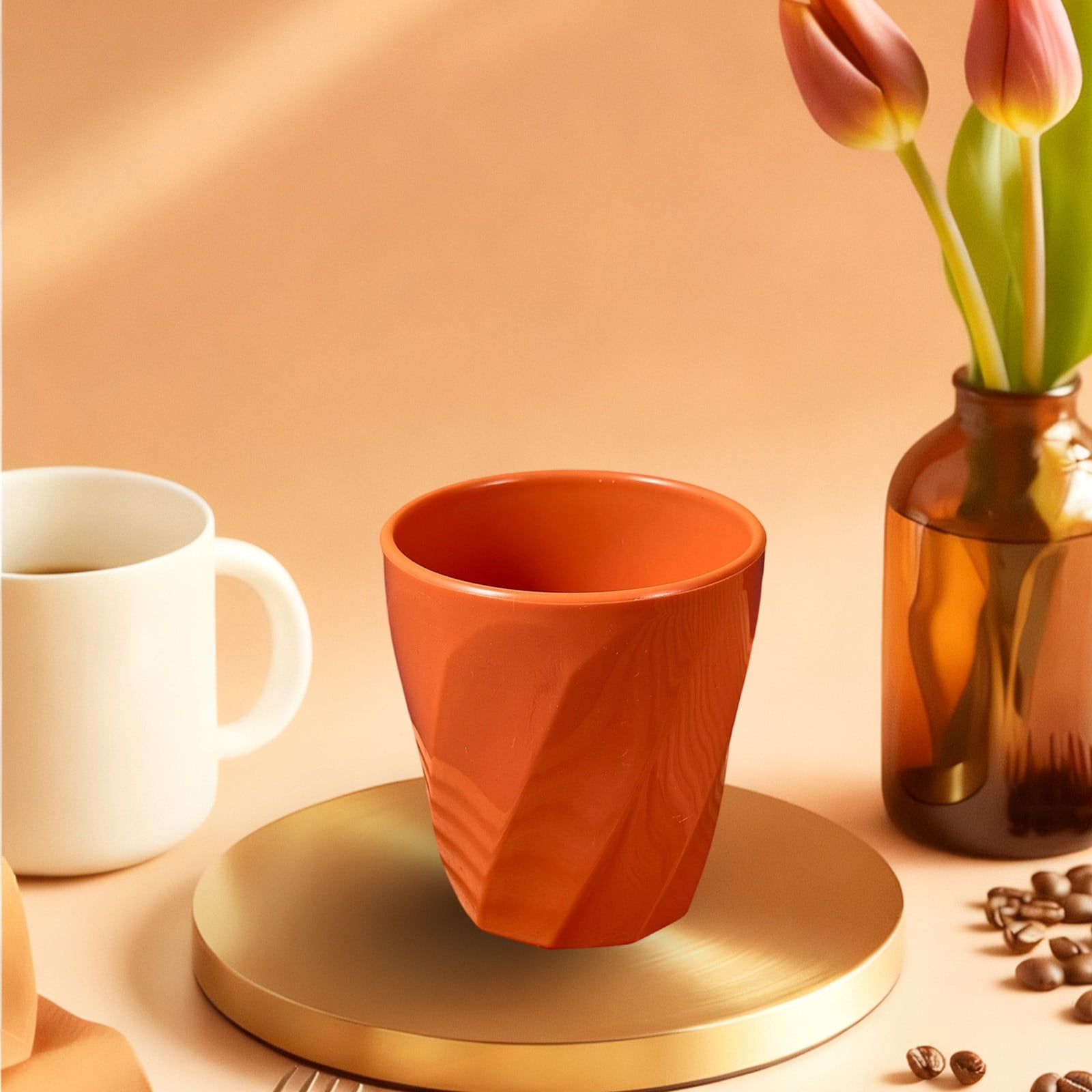 Tyidzon Unbreakable Plastic Cups Reusable Multi-Purpose Plastic Cups, Drinking Cup for Kitchen, Bpa-Free, Dishwasher and Microwave Safe Orange - Image 4