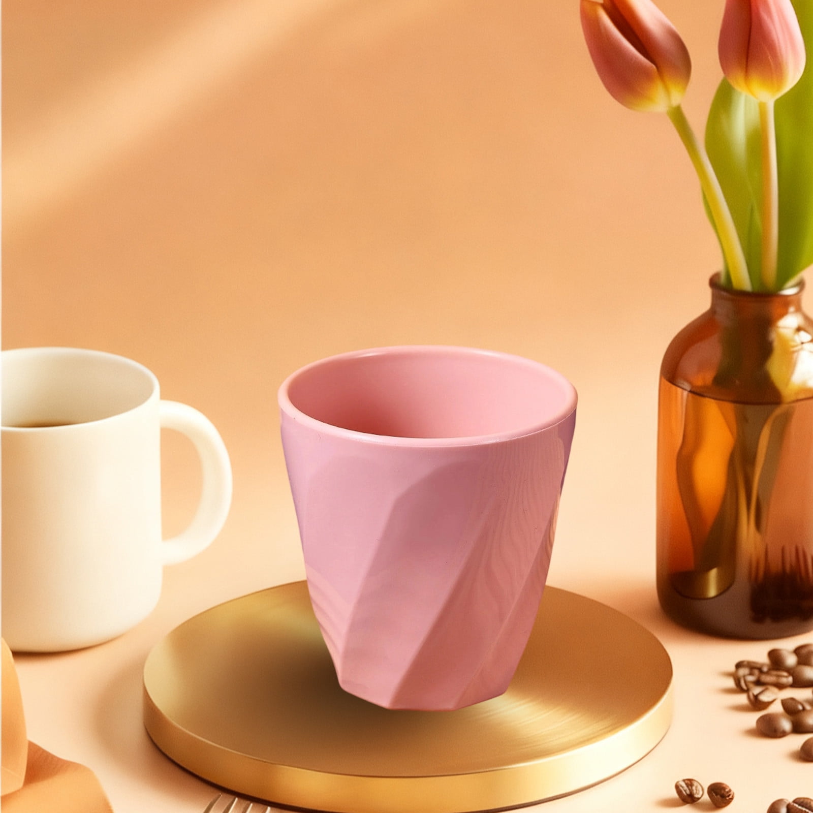 Tyidzon Unbreakable Plastic Cups Reusable Multi-Purpose Plastic Cups, Drinking Cup for Kitchen, Bpa-Free, Dishwasher and Microwave Safe Pink - Image 4