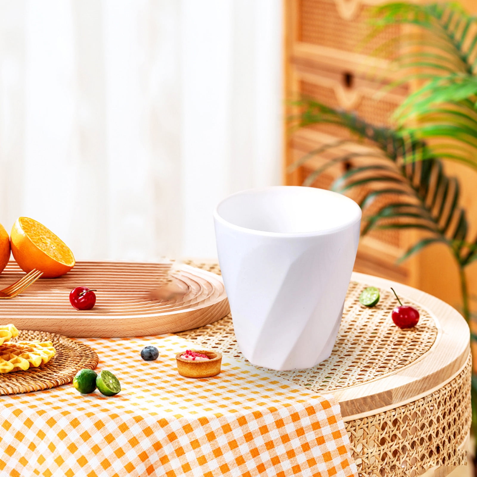 Tyidzon Unbreakable Plastic Cups Reusable Multi-Purpose Plastic Cups, Drinking Cup for Kitchen, Bpa-Free, Dishwasher and Microwave Safe White - Image 1