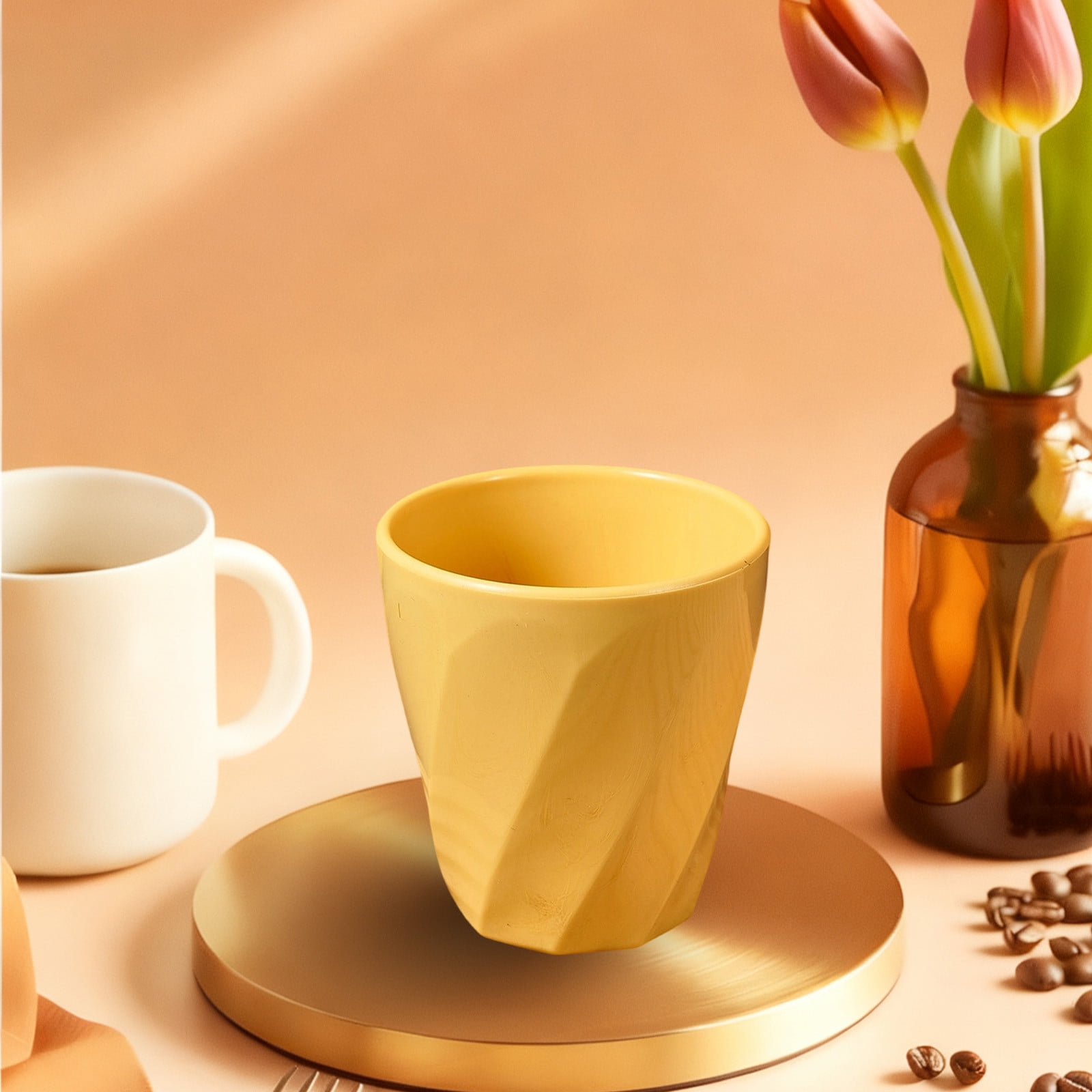 Tyidzon Unbreakable Plastic Cups Reusable Multi-Purpose Plastic Cups, Drinking Cup for Kitchen, Bpa-Free, Dishwasher and Microwave Safe Yellow - Image 5