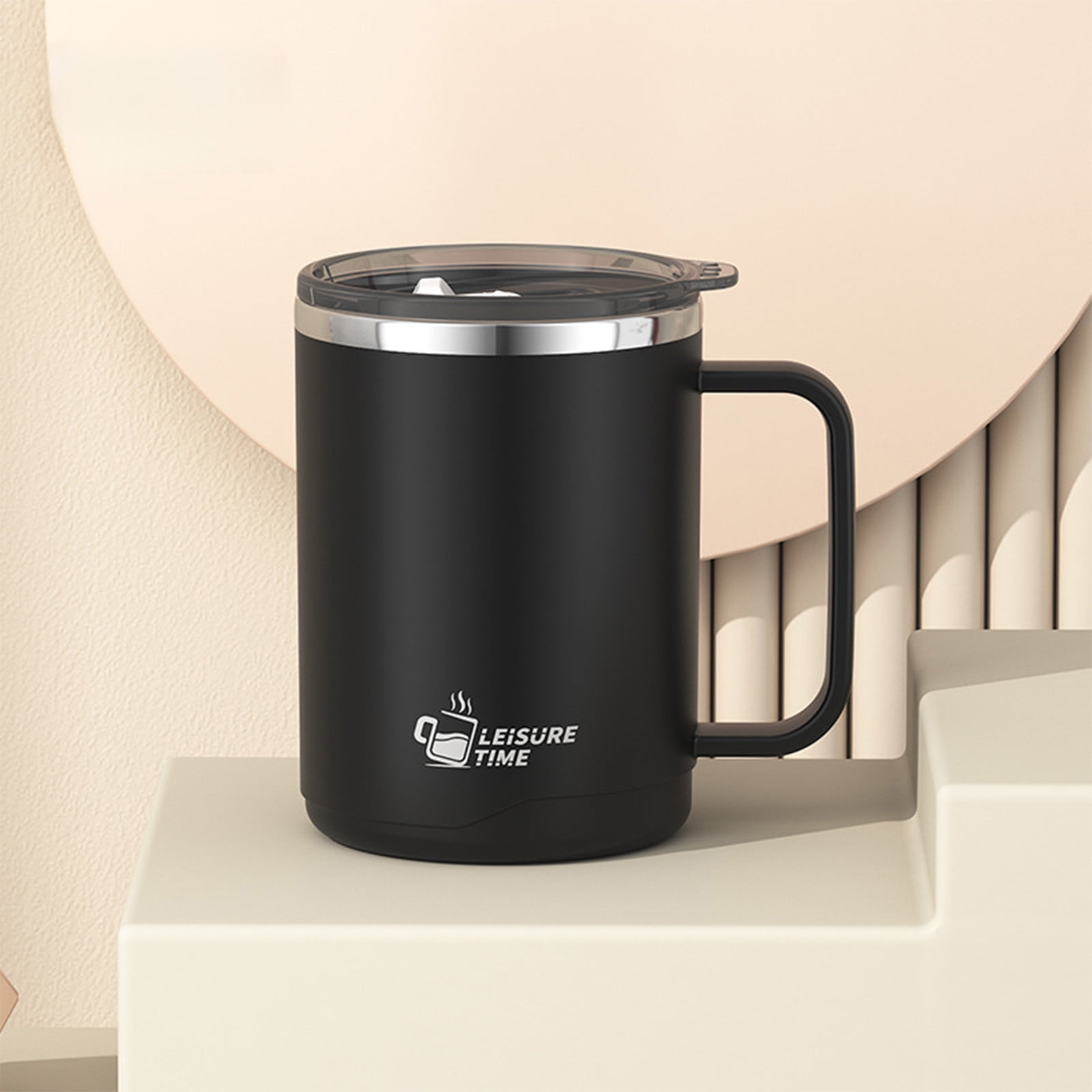 Insulated Coffee Mug with Handle & Lid - 17oz Stainless Steel Travel Tumbler, Double Wall Vacuum (Black) by PALIFEUR 01_【Limited Edition】 2026 New Model Smart Coffee Mug - Image 2