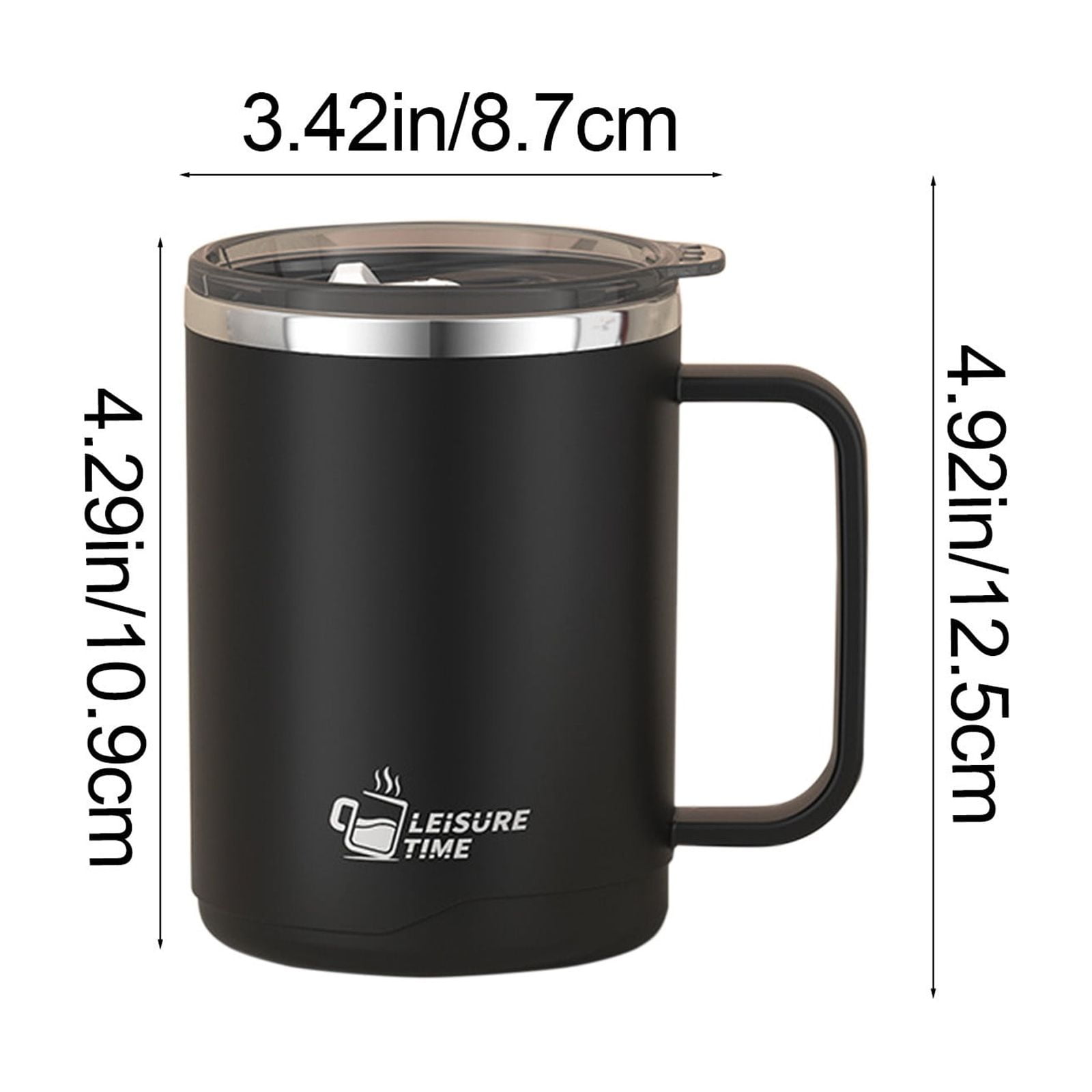 Insulated Coffee Mug with Handle & Lid - 17oz Stainless Steel Travel Tumbler, Double Wall Vacuum (Black) by PALIFEUR 01_【Limited Edition】 2026 New Model Smart Coffee Mug - Image 4